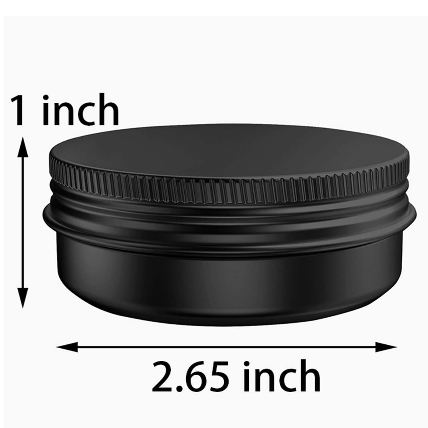 Axe Sickle 20 Pcs 2 Ounce Aluminum Tin Jars Containers Leak Proof Cosmetic Tin Jars Containers Round Screw Lids for Cosmetic  Salves  Balms  Lip Balm or Others  60mL Black
