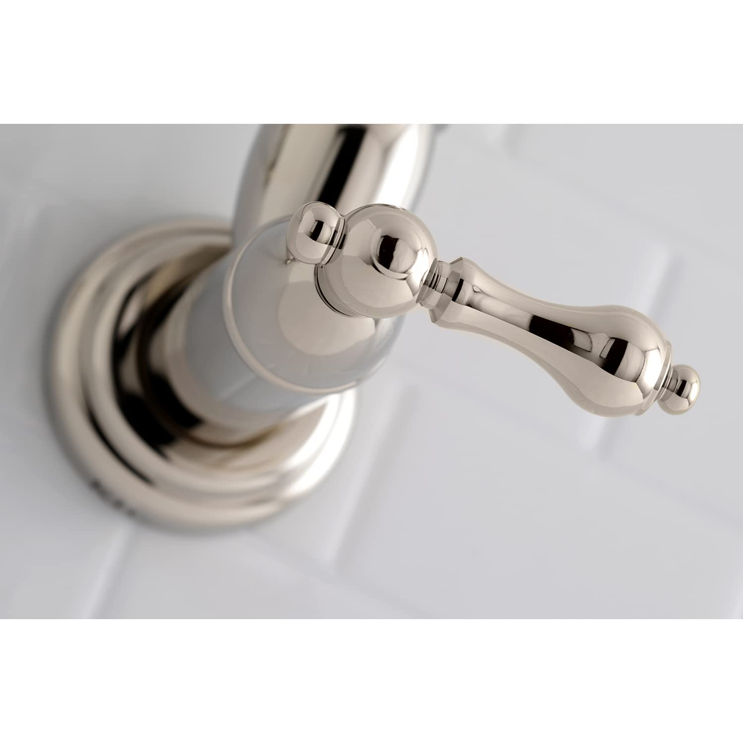 Kingston Brass Ks3106Al Restoration Wall Mount Pot Filler Kitchen Faucet, 13'' Length, Polished Nickel