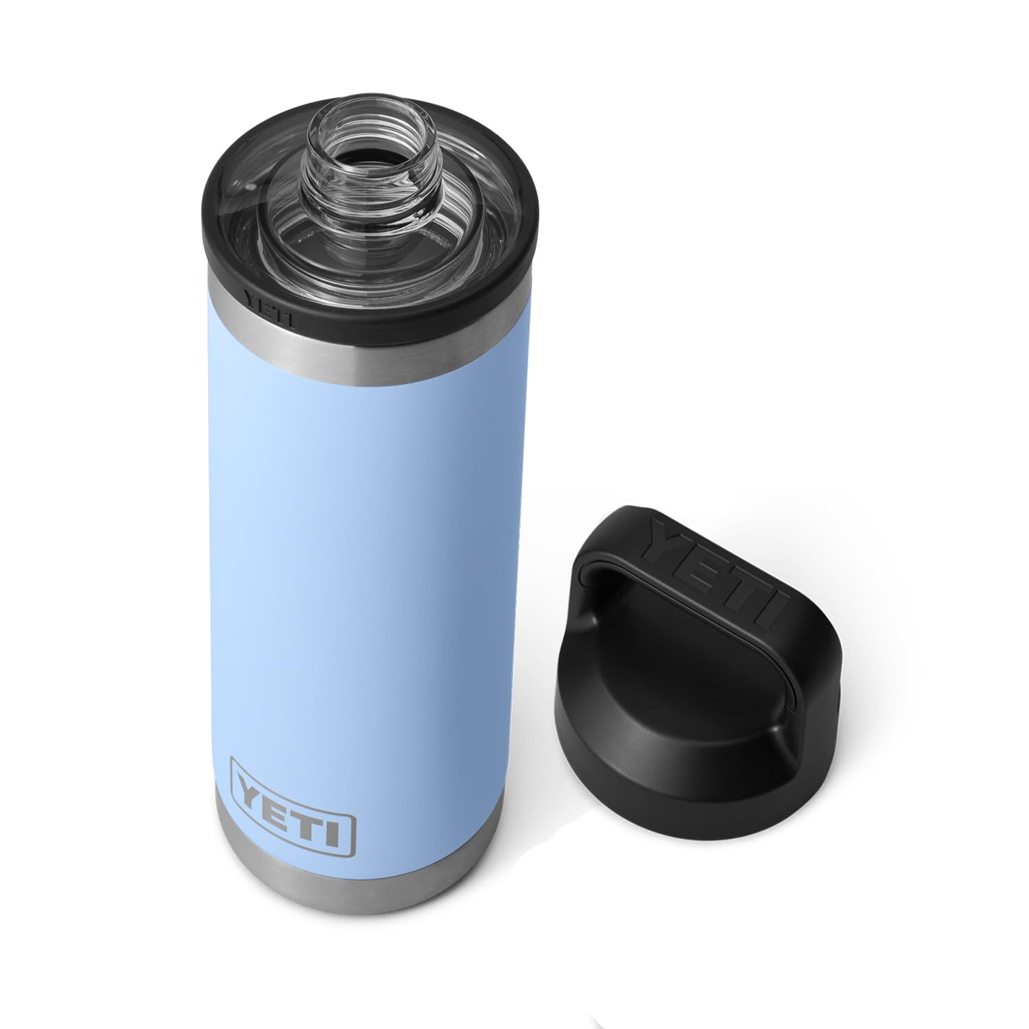 YETI Rambler 18 oz Bottle, Leakproof, Vacuum Insulated, Stainless Steel with Chug Cap, Big Sky Blue