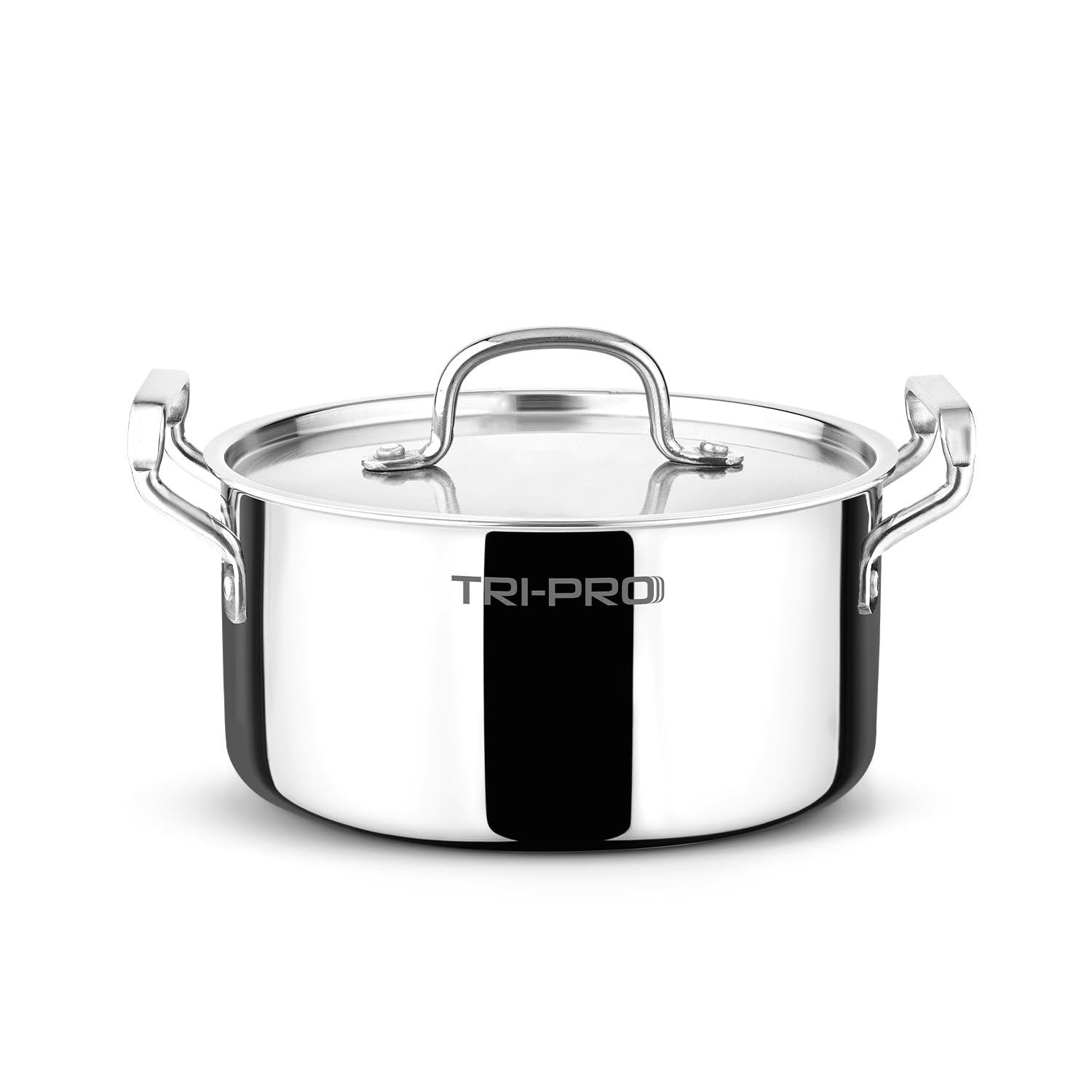 Bergner Tripro Tri-Ply Cook And Serve 20 Cm Casserole/Biryani Pot/Handi With Stainless Steel Lid, 3.5 Litres Triply Casserole Wi