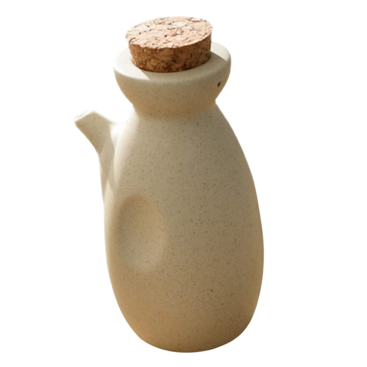 Anneome Japanese Style Ceramic Soy Sauce Container Oil Dispenser with Lid 5.90X3.74X2.95In Kitchen Condiment Pot for Fresh Spice