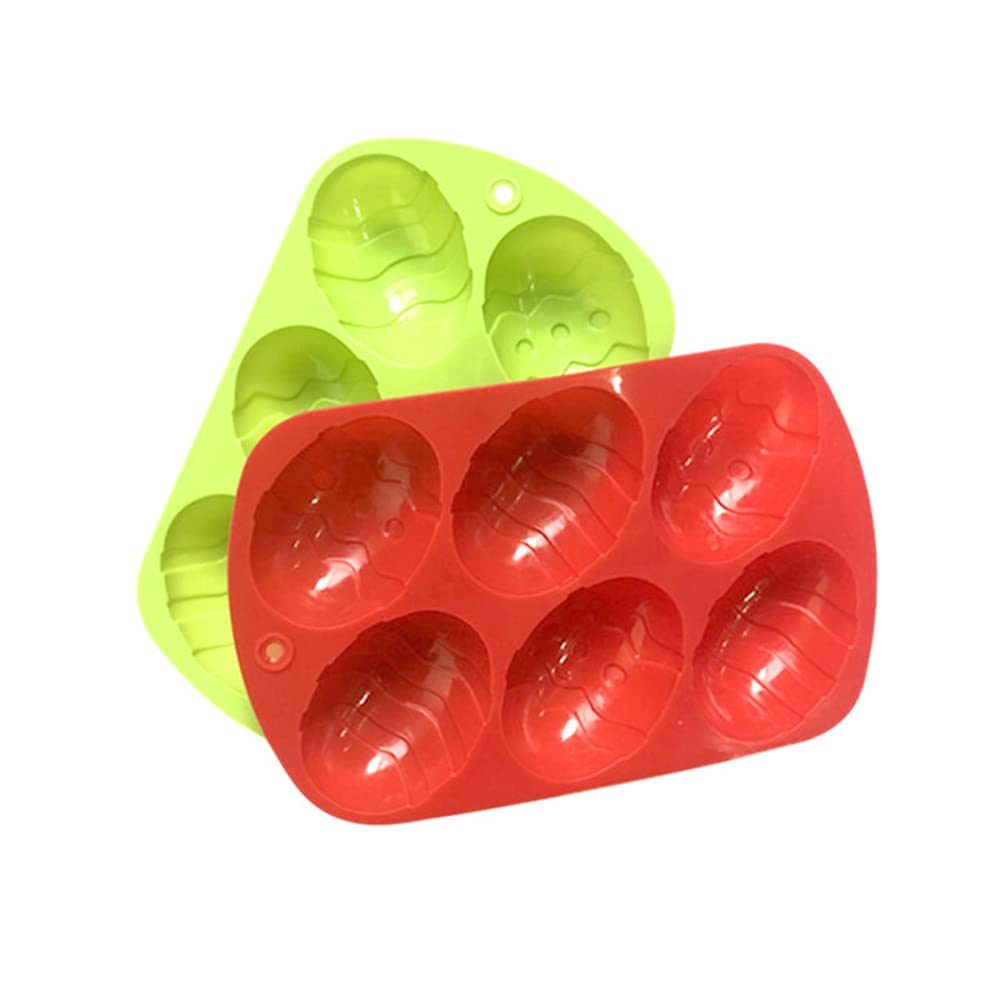 Echodone 2 Pieces Easter Silicone Egg Mold Egg Shape Baking Mold Chocolate Candy Mold For Easter Theme Party Decoration