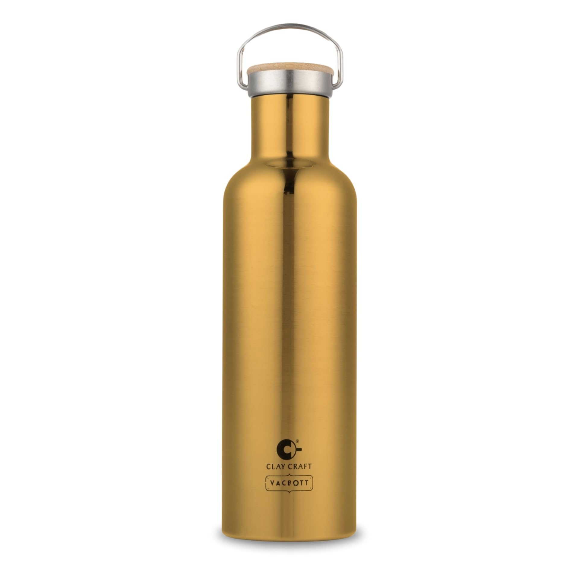 Clay Craft Vacbott Melissa Double Walled 18 Hours Hot And 24 Hours Cold Water Bottle-860Ml, 1-Piece(Electro Gold) Leak Proof|Eas