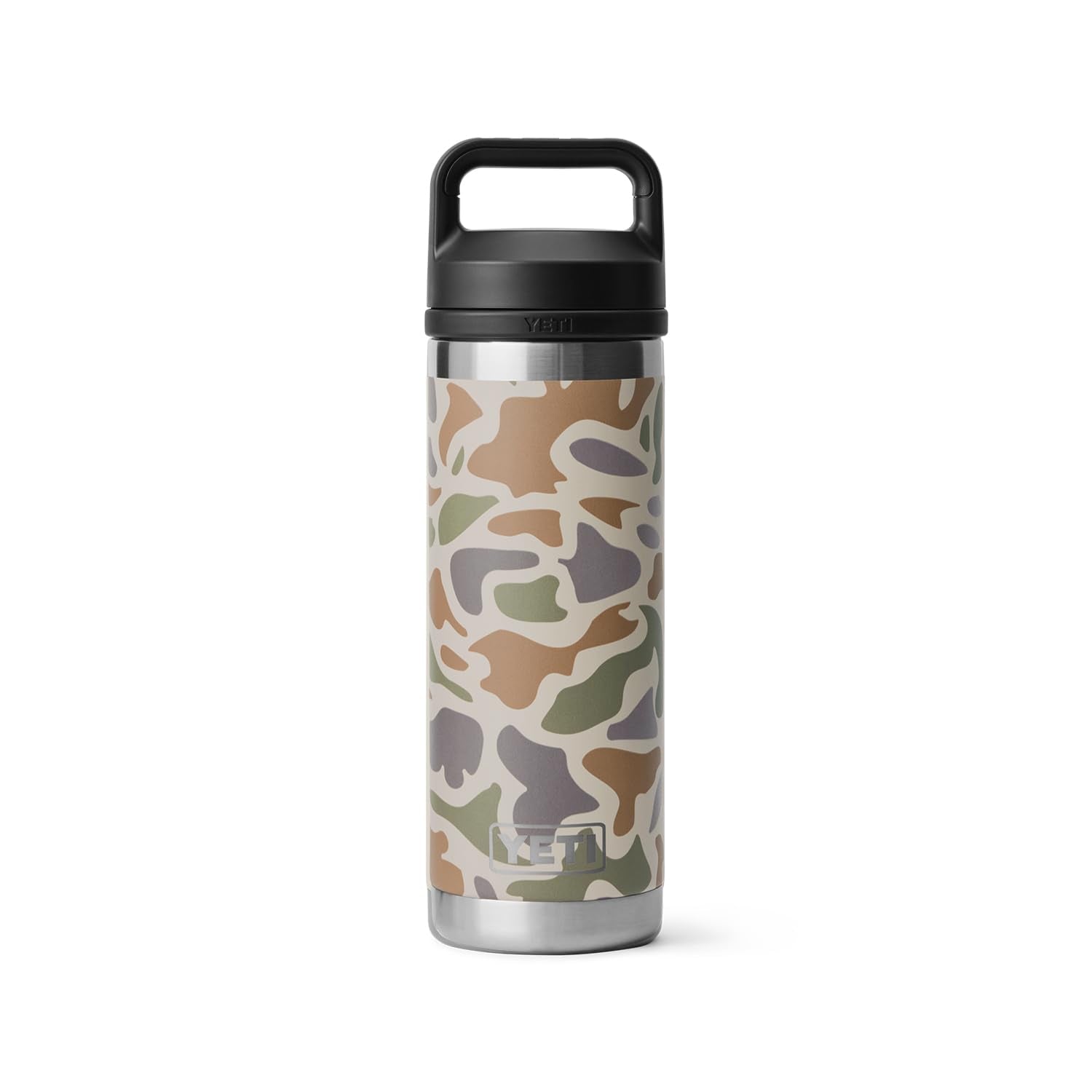 YETI Rambler 18 oz Bottle, Leakproof, Vacuum Insulated, Stainless Steel with Chug Cap, Tan Camo