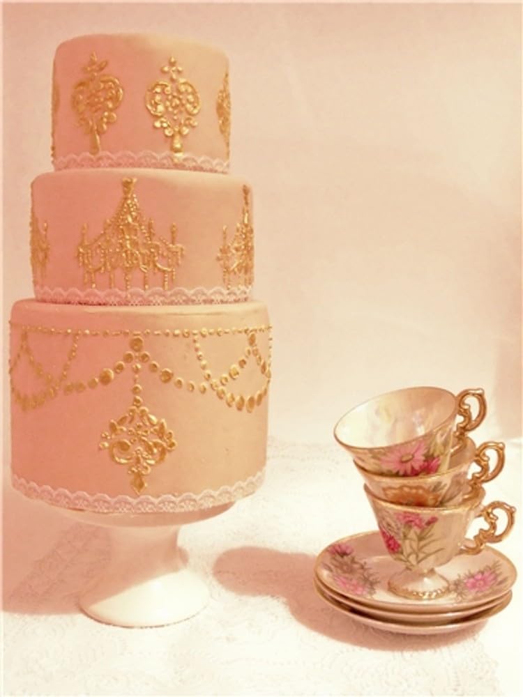 Designer Stencils Chandelier Stencil Set Cake And Cookie Stencils, Beige/Semi-Transparent, 2.5'', 3.5'', 5''