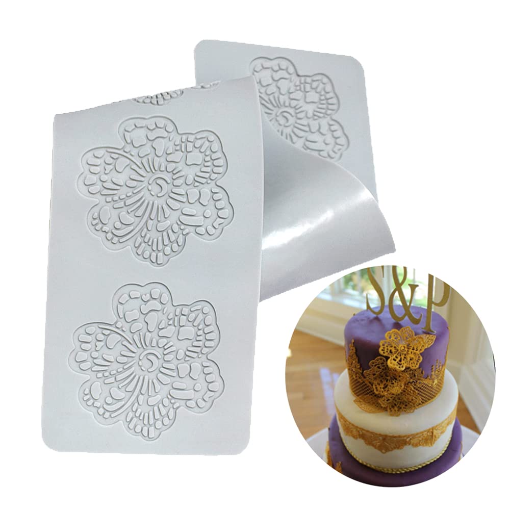 Cestony Lace Embossing Mat Texture Fondant Impression Mat Decorating Silicone Molds For Diy Cake Biscuit Cookies Sugar Pudding C