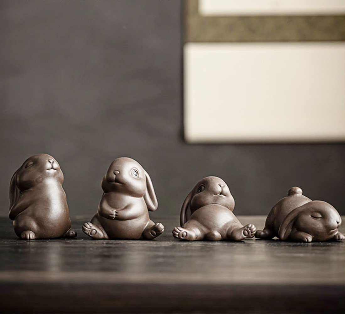 Hoobar Chinese Tea Pet Mini Rabbit Tea Pet Mini Ceramics Cute Rabbit Tea Pet For Kungfu Tea Tray Desk Ornament For Kungfu Tea Ta