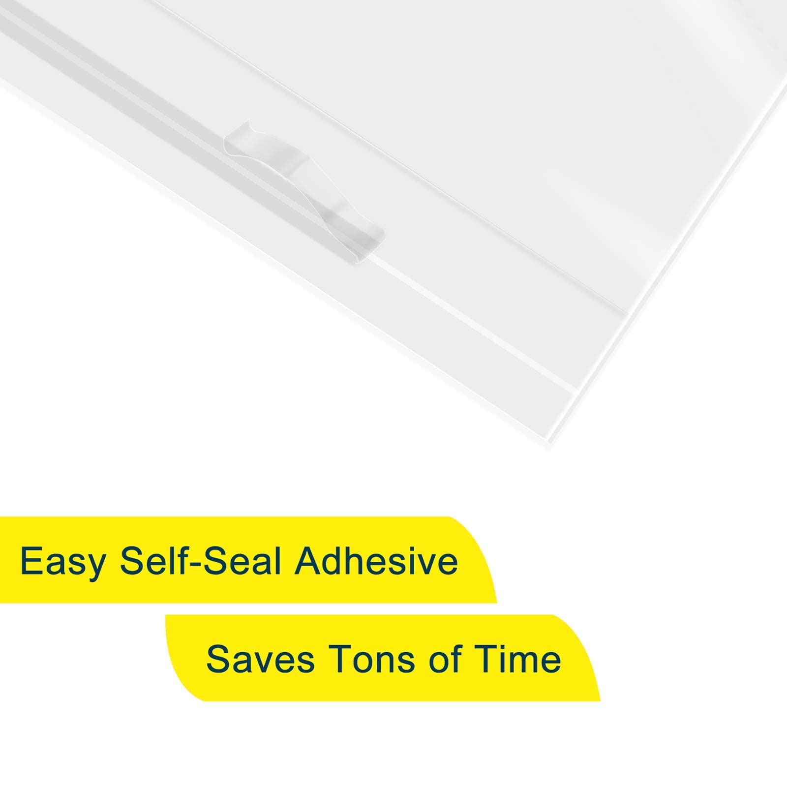 200 Count - 10 X 13, Self Seal 16 Mil Clear Plastic Poly Bags With Suffocation Warning For Prints, Photos, Documents, Clothing,