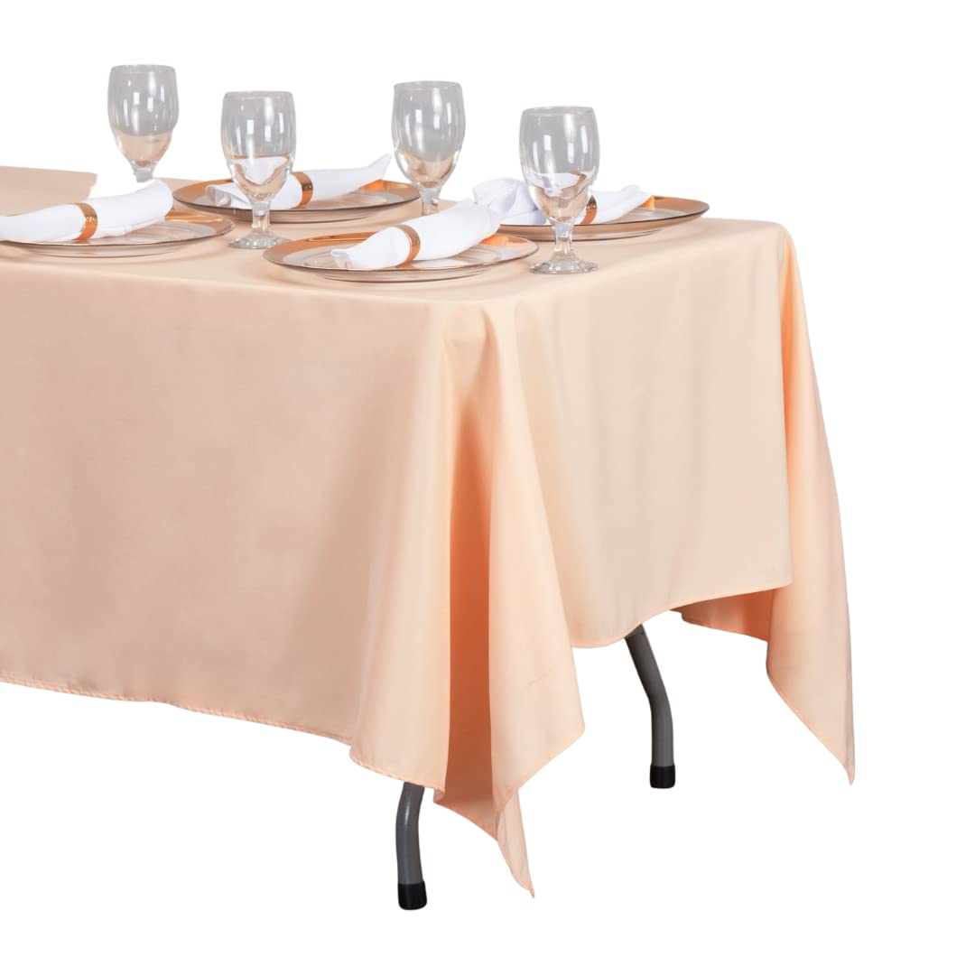 Linentablecloth 70 X 120 In. Rectangular Polyester Tablecloth Peach