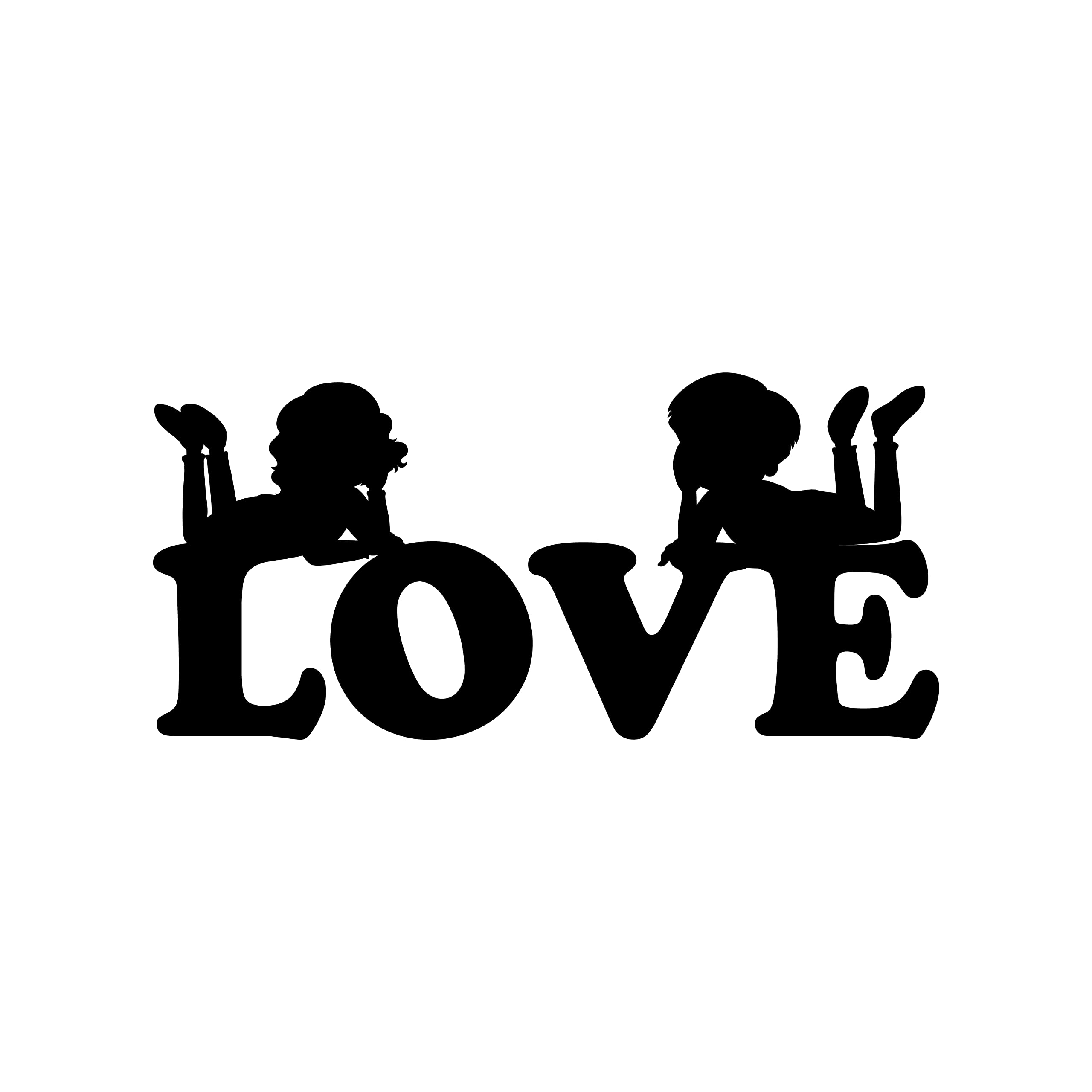 eCraftIndia Couple Love Black Engineered Wood Cutout Wall Art Decor - Romantic Minimalist Wall Decoration Item for Couples - Ide