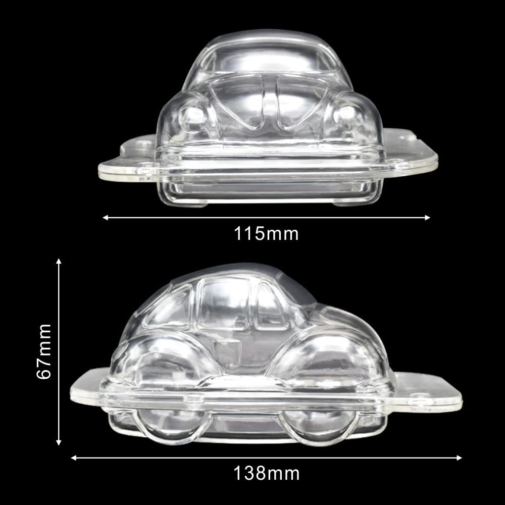 Tuke 5.5'' 3D Car Shaped Polycarbonate Chocolate Mold Hard Poly-Carbonate Candy Mold 3D Car Chocolate Mould