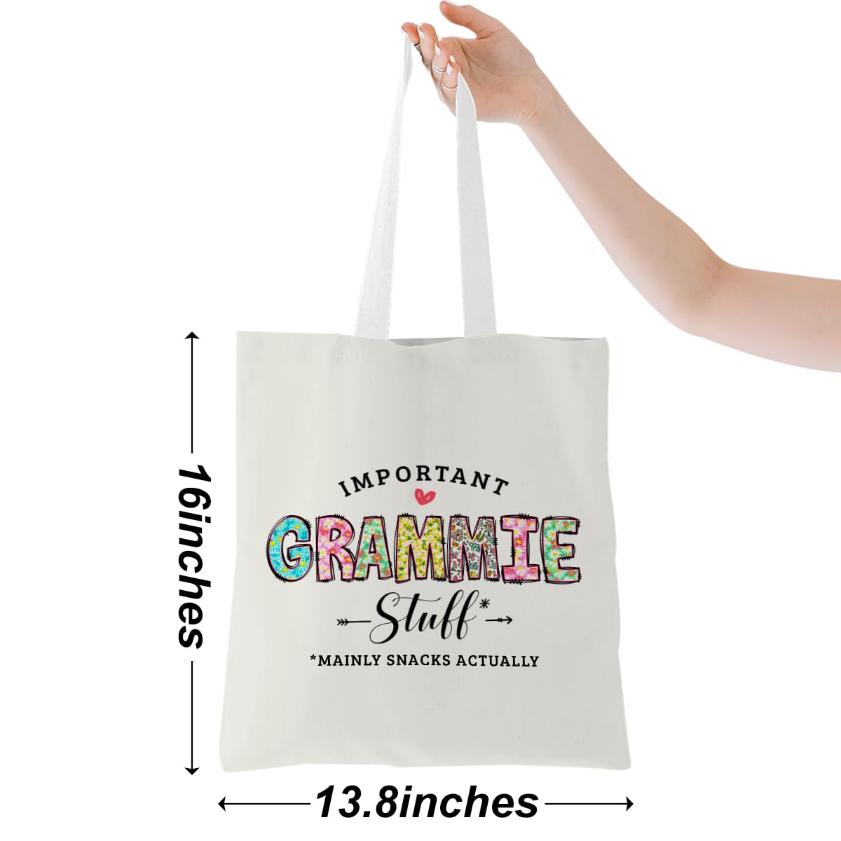 Grandma Gifts Grammie Tote Bag From Granddaughter Beach Bag Book Shopping Reusable Grocery Bags For Women Female Mom Nana Grandm