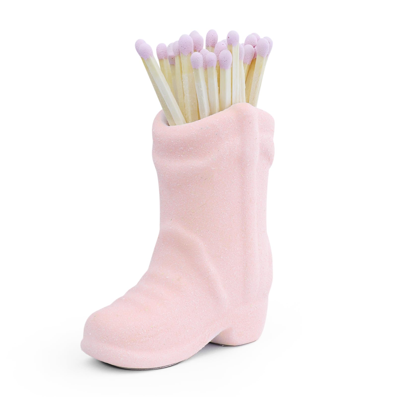 Cowboy Boot Match Holder With Striker - Coastal Home Ceramic Cowgirl Boot Decor Aesthetic Small Cute Matchstick Box Western Deco