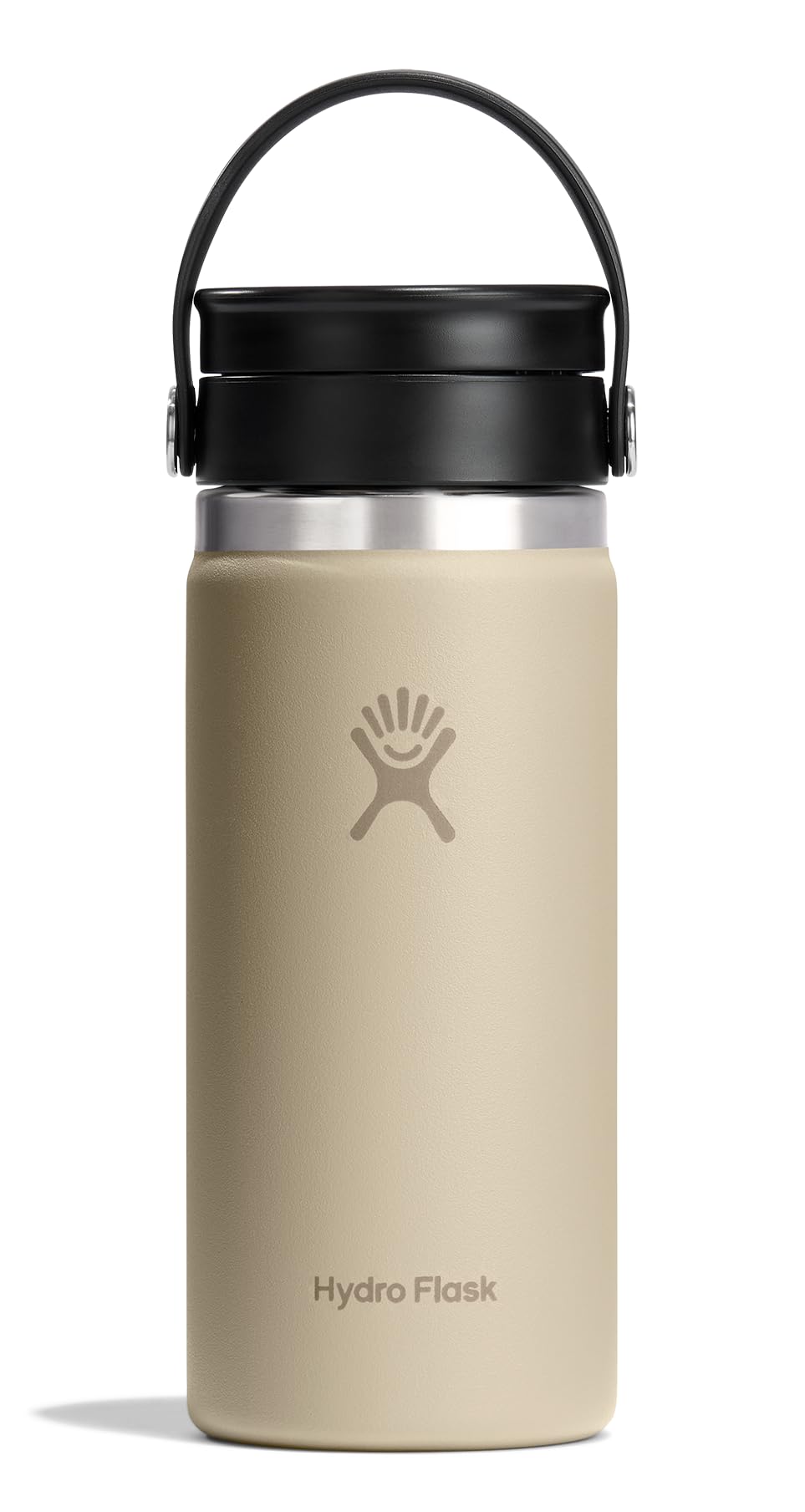 Hydro Flask Flex Sip Coffee Tumbler - Insulated Stainless Steel, Non Spill, Leak Proof Travel Coffee Cup 16 Oz Oat Tan
