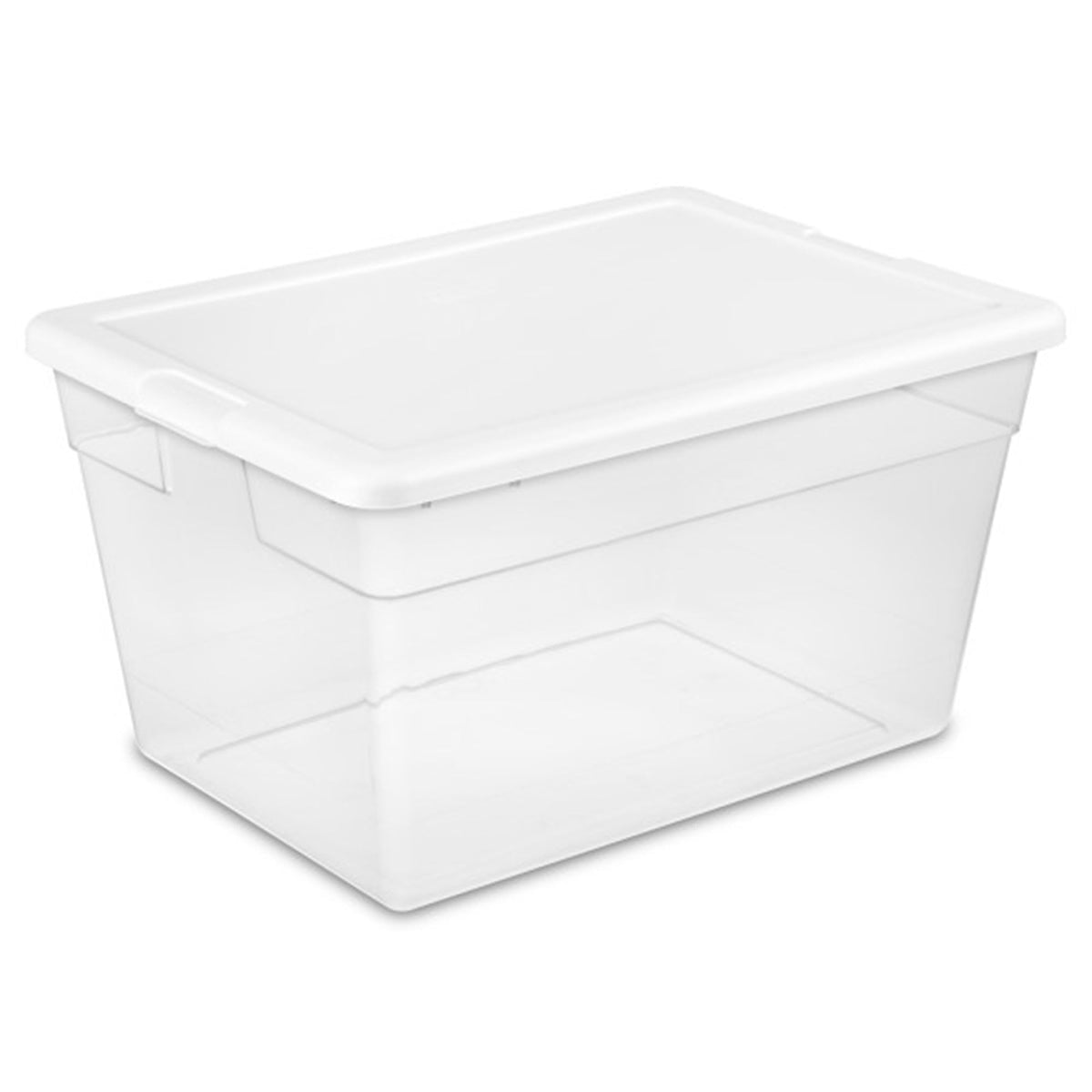 Sterilite 16598008 56 Quart Durable Heavy Duty Plastic Stackable Storage Container Boxes With Recessed Latching Lids, Clear (24