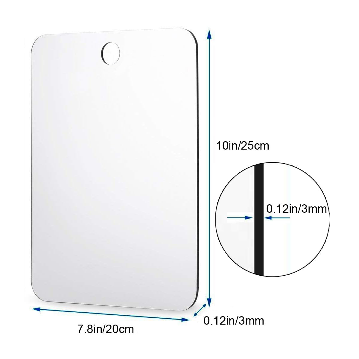 DFLLLO Large Fogless Shower Mirror  Anti-Fog Shower Mirror (12X7.48 )  Fog-Free Travel Shave Mirror  Shatterproof Shaving Mirror  Wall Hanging Mirror  Portable Makeup Mirror