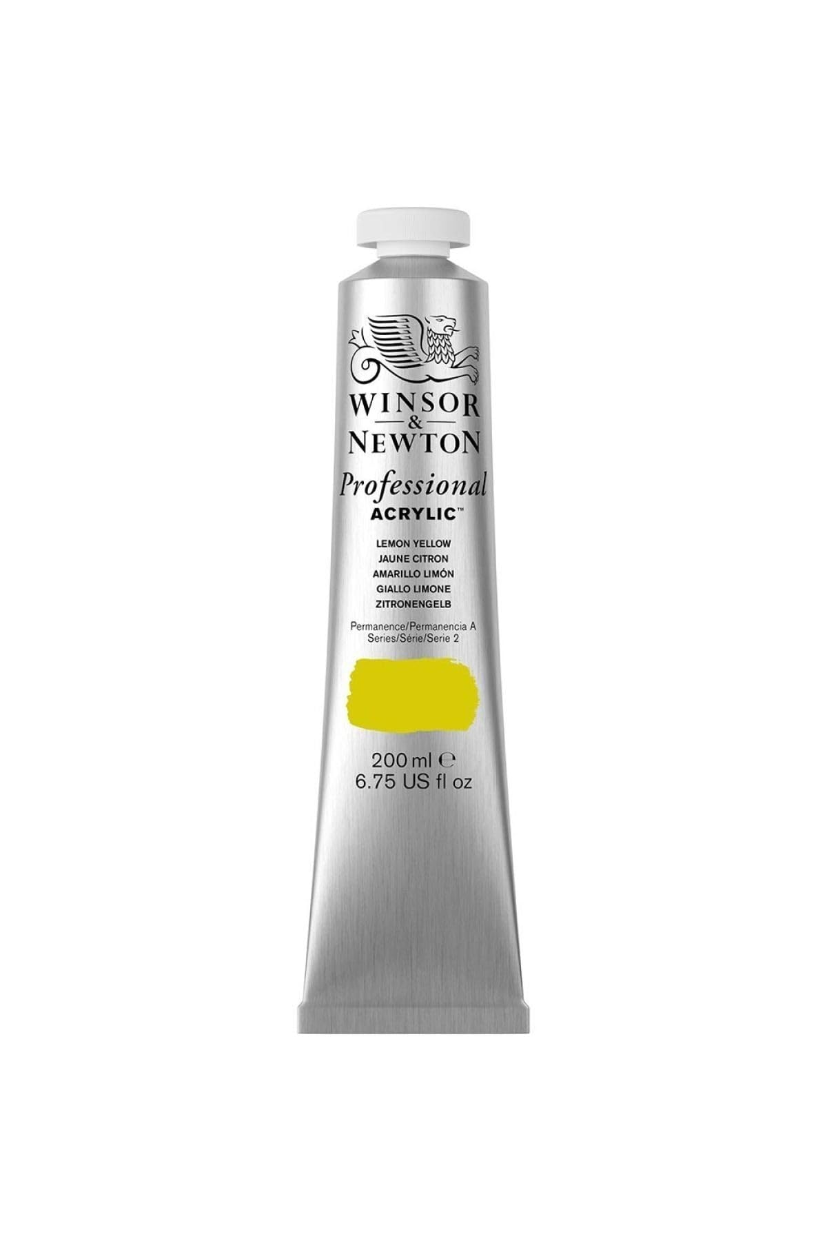 Winsor  Newton Professional Acrylic Color, 200Ml (675Oz) Tube, Lemon Yellow