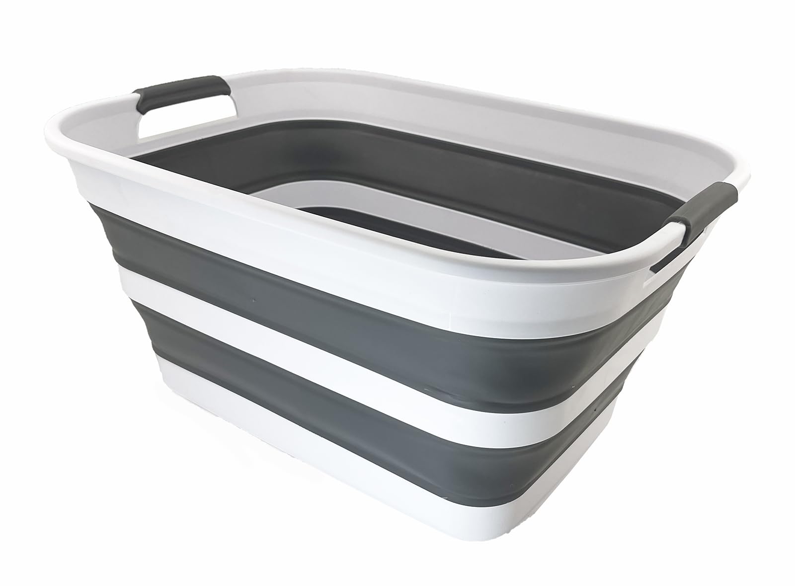 Sammart Collapsible Plastic Laundry Basket With Dual Grip Handles 27L (7.1 Gallons) -Foldable Pop Up Storage Container/Organizer