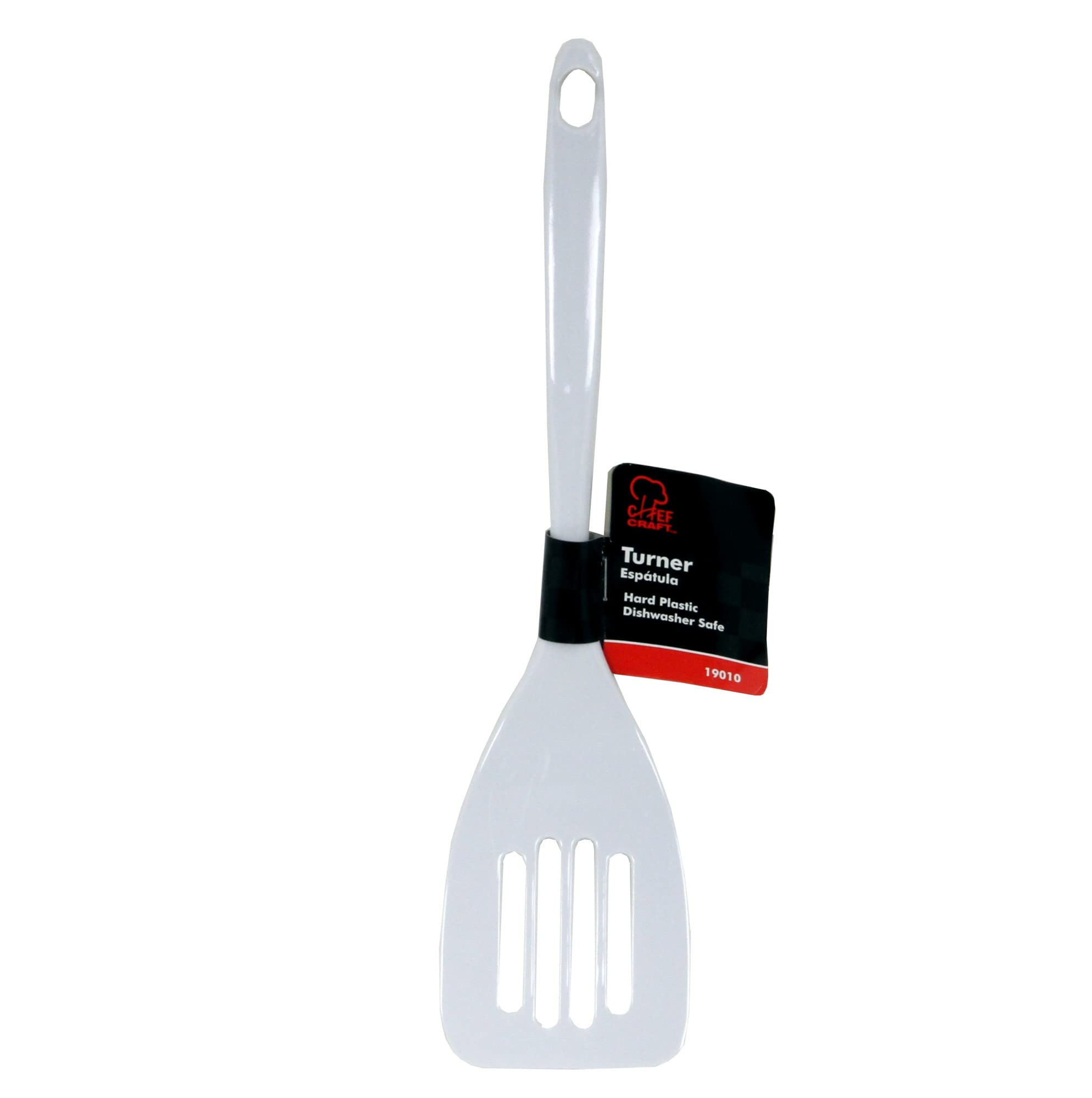 Chef Craft Basic Melamine Slotted Turner/Spatula, 11.25 Inch, White