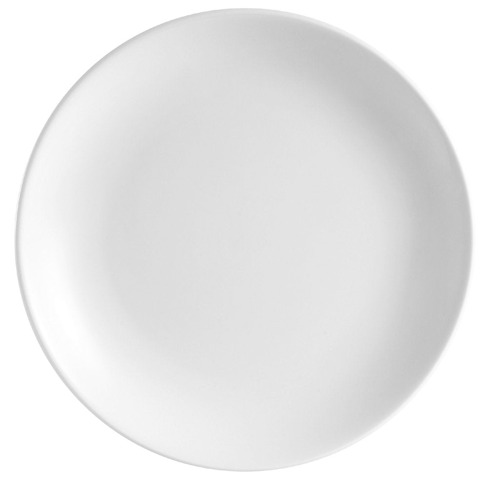 Cac China Restaurant Coupe 10-Inch Porcelain Plate, Box Of 24, Super White Bright White