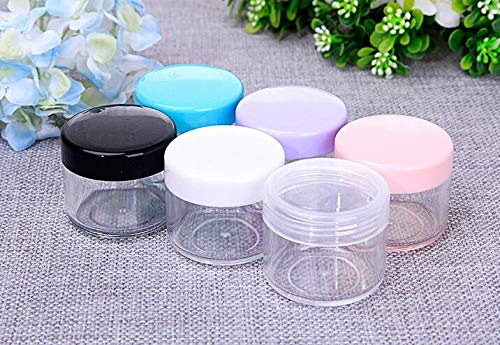 24 Pcs 15Ml 0.5Oz Round Shaped Refillable Clear Container With White Plastic Screw Cap Lid For Makeup Water Lotion Cream Nail Po