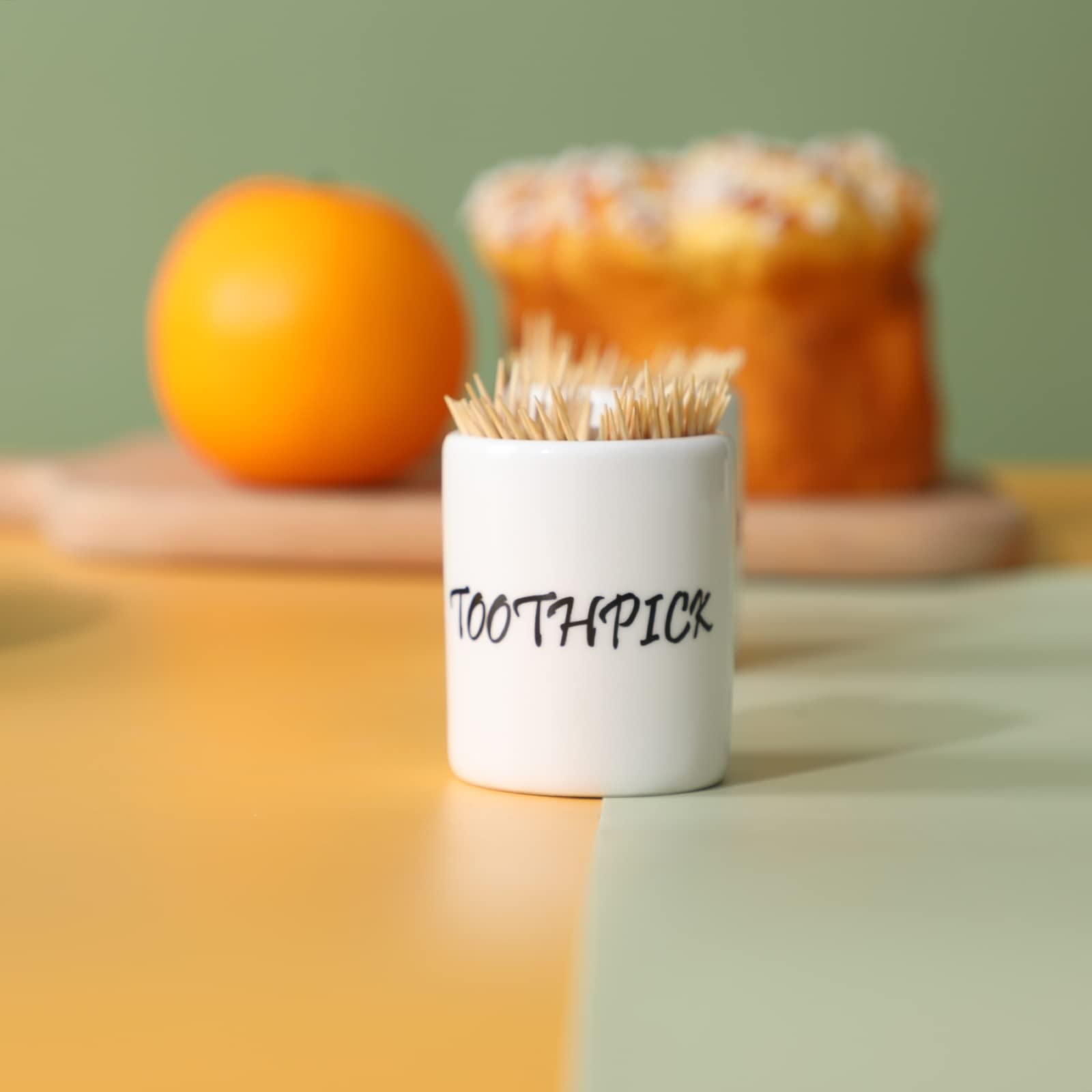 Leetoyi Ceramic Toothpick Holder Dispenser, Set Of 2, White
