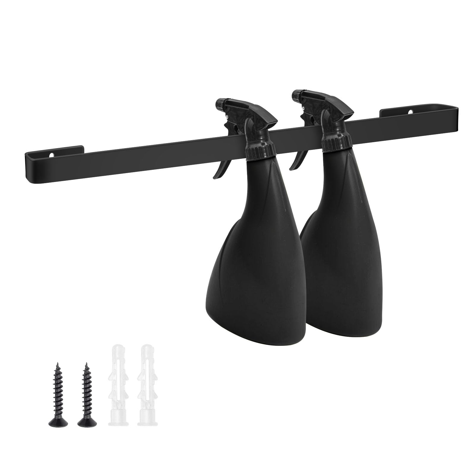 Harhana Spray Bottle Holder 14 Inches Slim Stainless-Steel Wall Mount Hanger for Spray Bottle