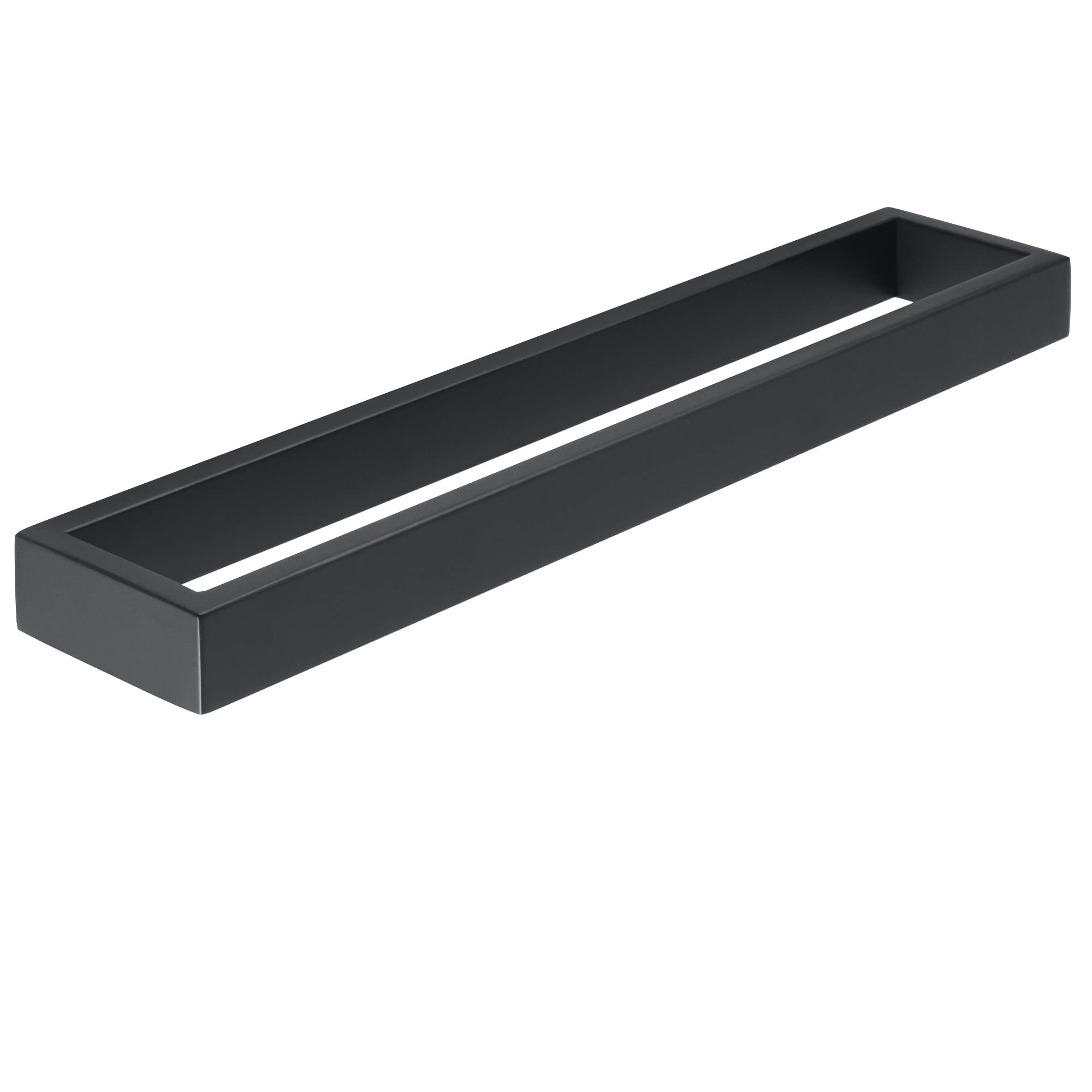 Sayayo Matte Black Towel Bar For Bathroom, 16 Inch Bath Towel Rack Towel Rod Hand Towel Holder Wall Mount Holder Square Sus304 S