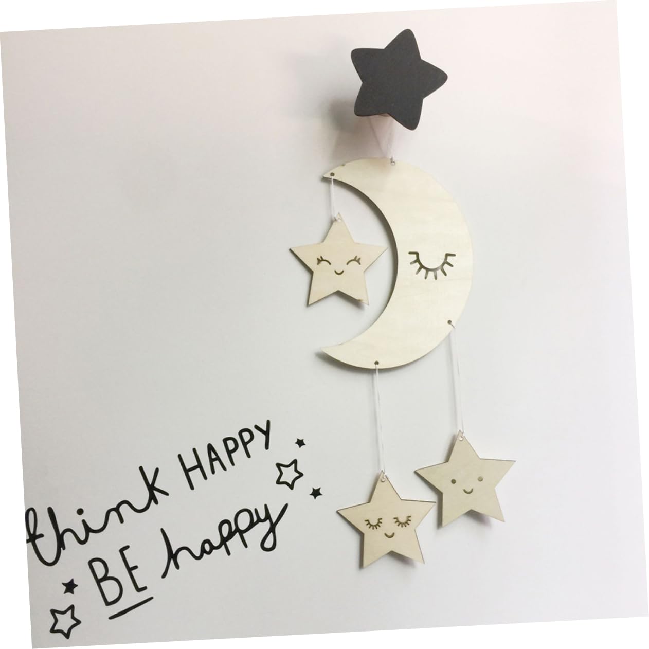 Toyvian Moon Crib Mobile Decor Kids Room Hanging Decorations Eyelashes Moon Stars Ornaments
