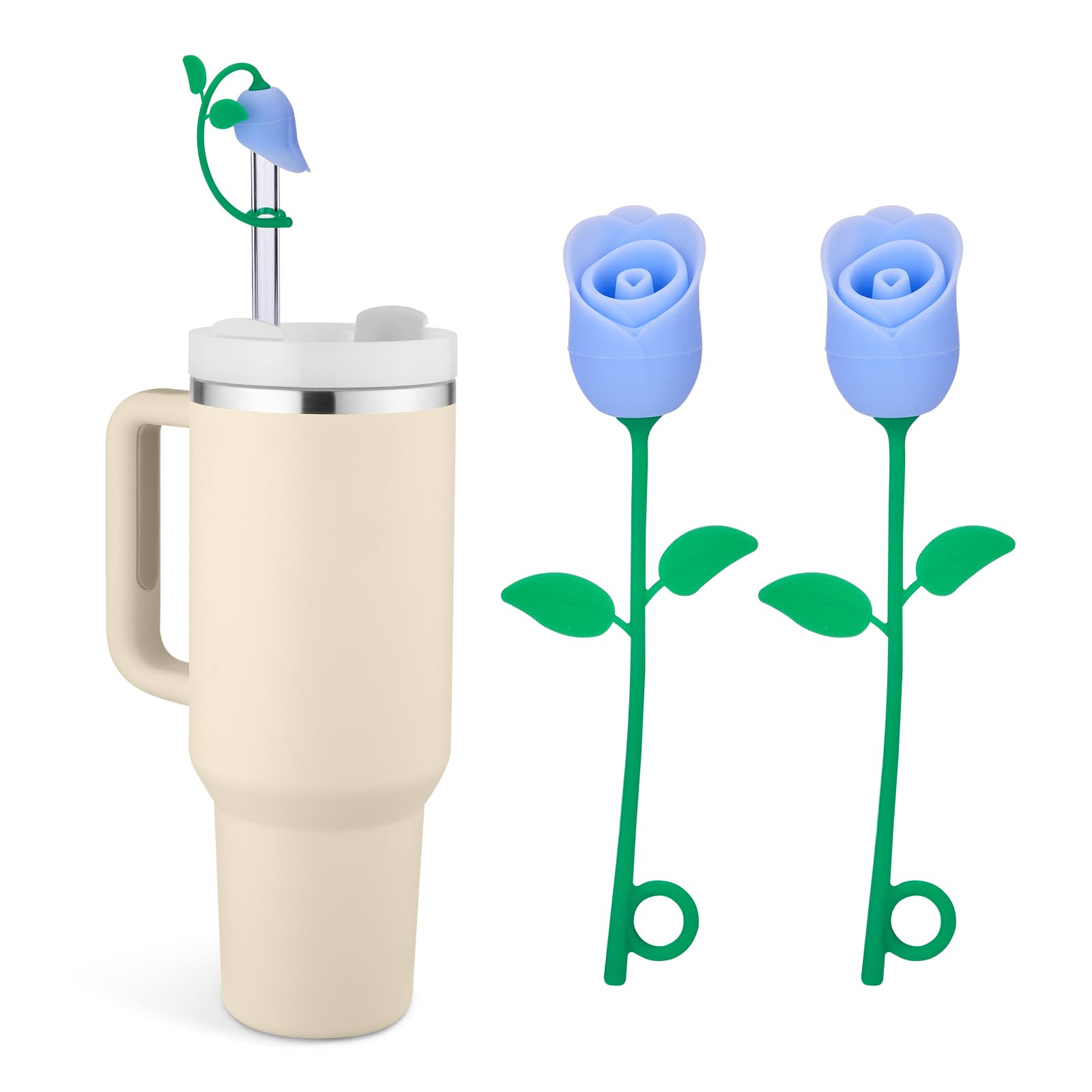 Straw Toppers for Stanley Cup, Cute Straw Cover Cap Compatible with 20 30 40 Oz Tumbler and Water Bottles, 6 8 10mm Straw Access