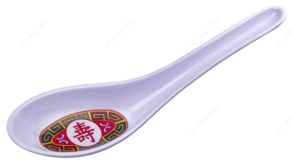 M.V. Trading M700Trv Asian Melamine Soba, Rice Spoons/Chinese Won Ton Soup Spoon, Longevity, 0.75-Ounes, 5-5/8'' Long X 1-5/8''