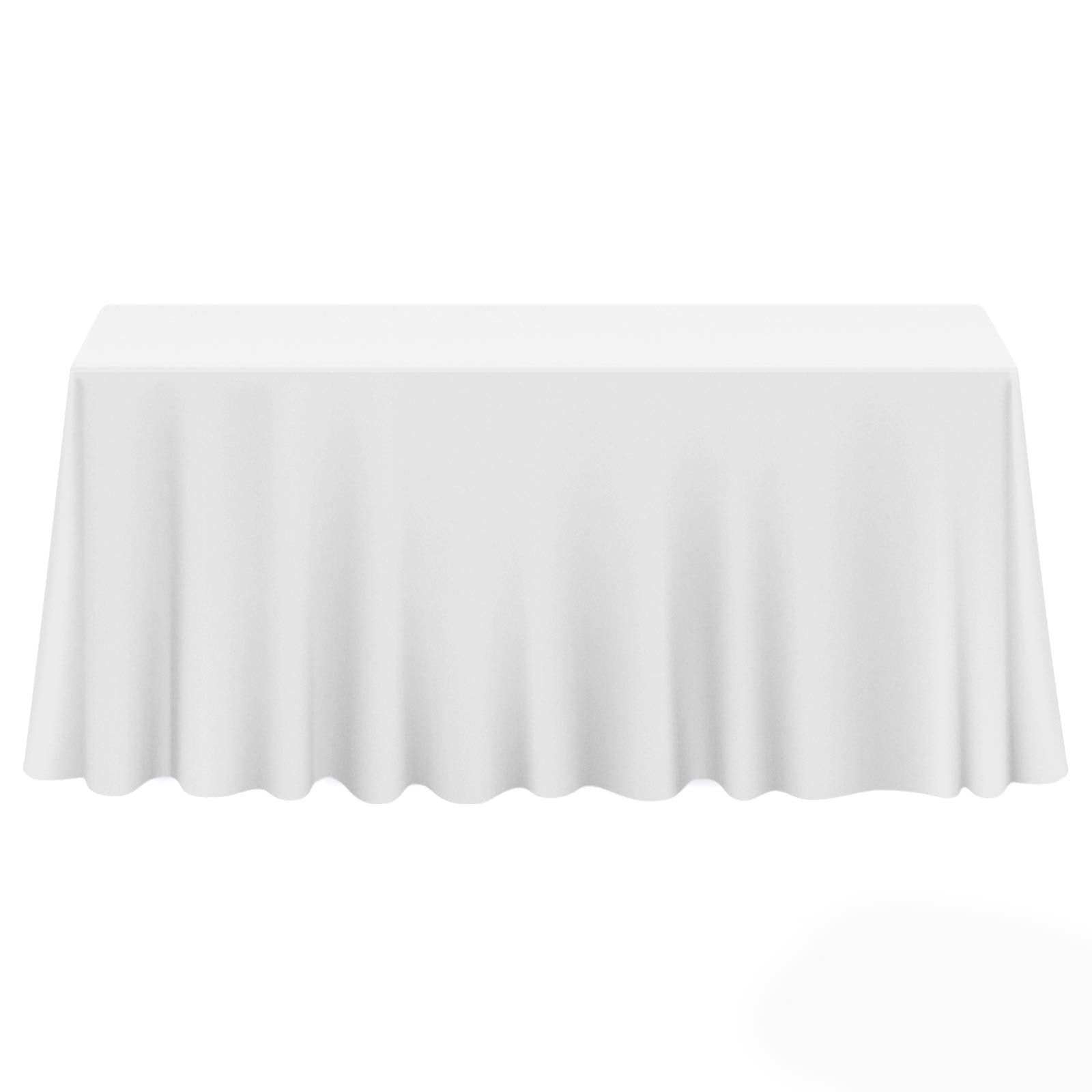 Lann'S Linens - 90'' X 156'' Premium Tablecloth For Wedding/Banquet/Restaurant - Rectangular Polyester Fabric Table Cloth - Whit