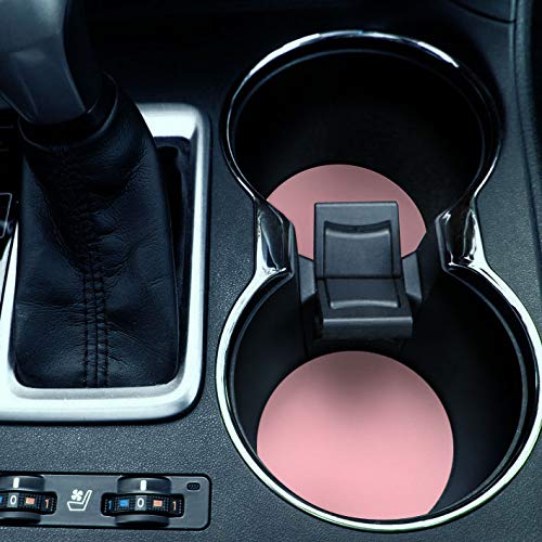 Caribou Coasters , Solid Light Pink Design Absorbent Round Fabric Felt Neoprene Car Coasters For Drinks, 2Pcs Set