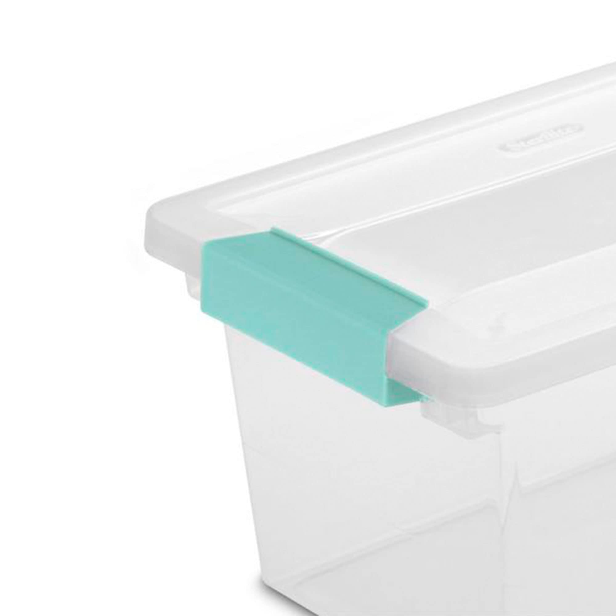 Sterilite 19628604 Medium Clip Clear Storage Box With Latched Lid - 11''L X 6-5/8''W X 5-3/8''H