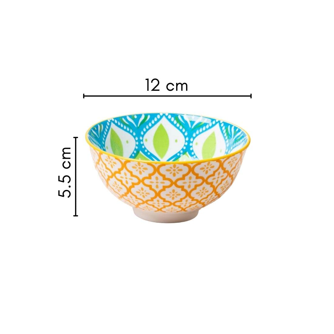 Nestasia Microwave & Dishwasher Safe Ceramic Bowl with Mandala Pattern | Set of 4 | Perfect for Snacks, Rice, Dal, Vegetables, F