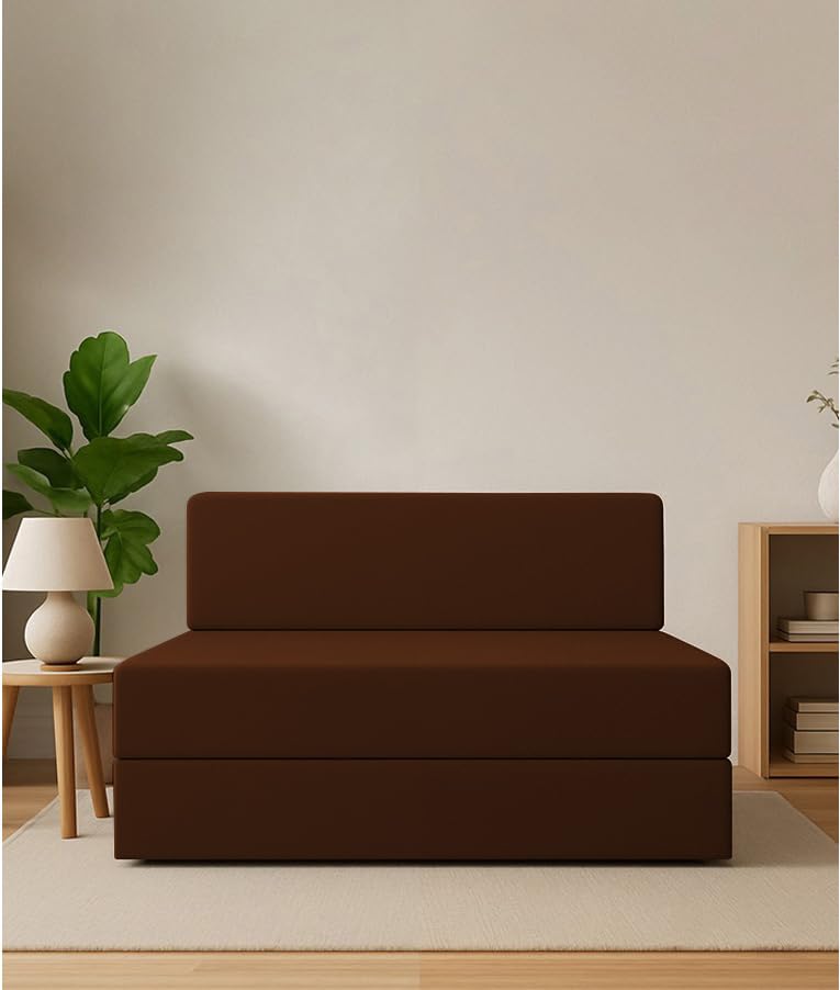 Adorn India Easy Decent 2 Seater Sofa Cum Bed 4X6 (Brown)