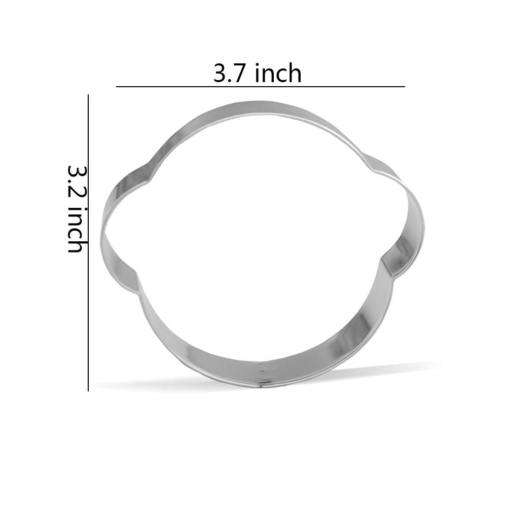 3.7 Inch Monkey Face Cookie Cutter - Stainless Steel