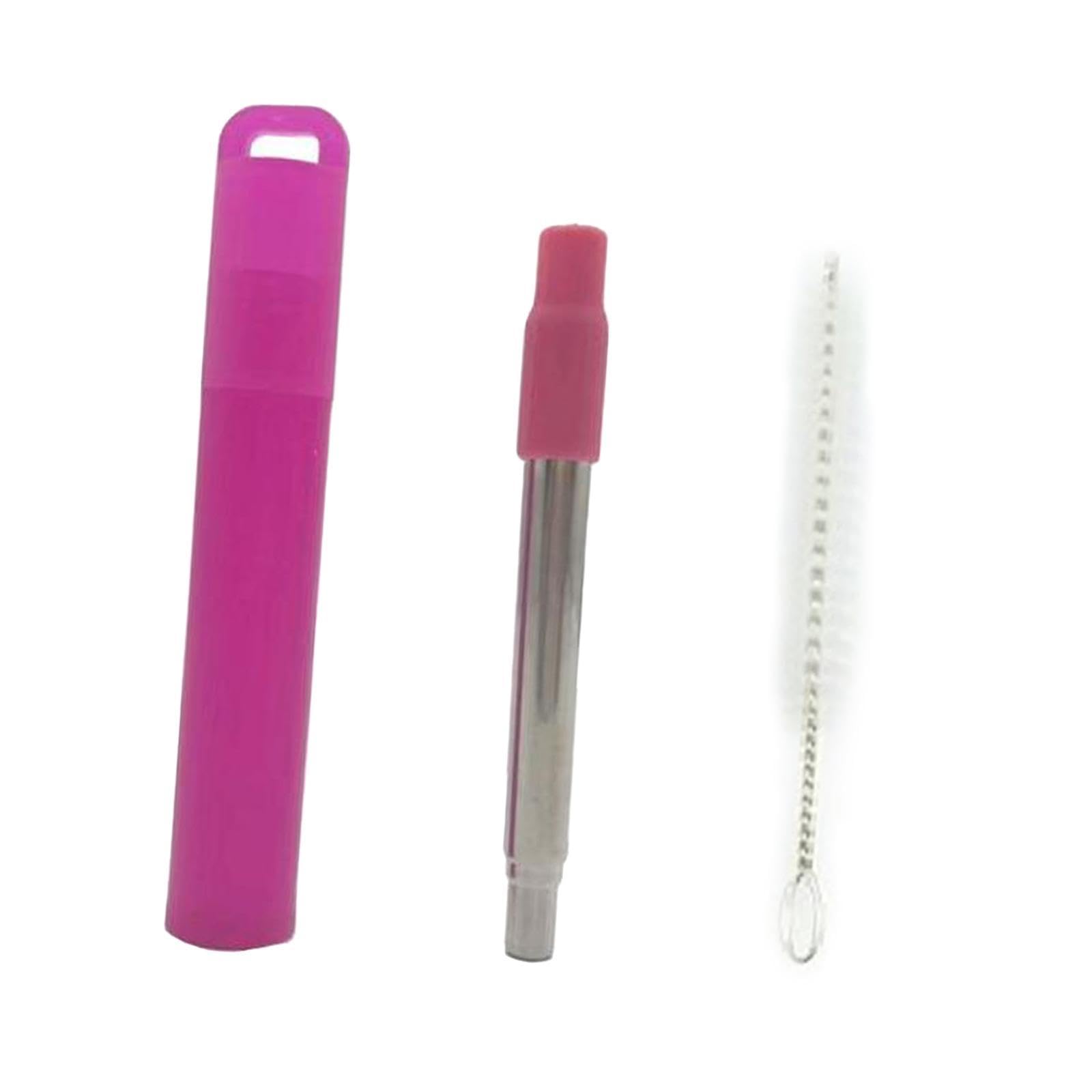 Ecomistiq Reusable Straw Retractable For Drinking Keychain Gifts Long Straw Violet | Drink Containers & Thermoses | Kitchen, Din