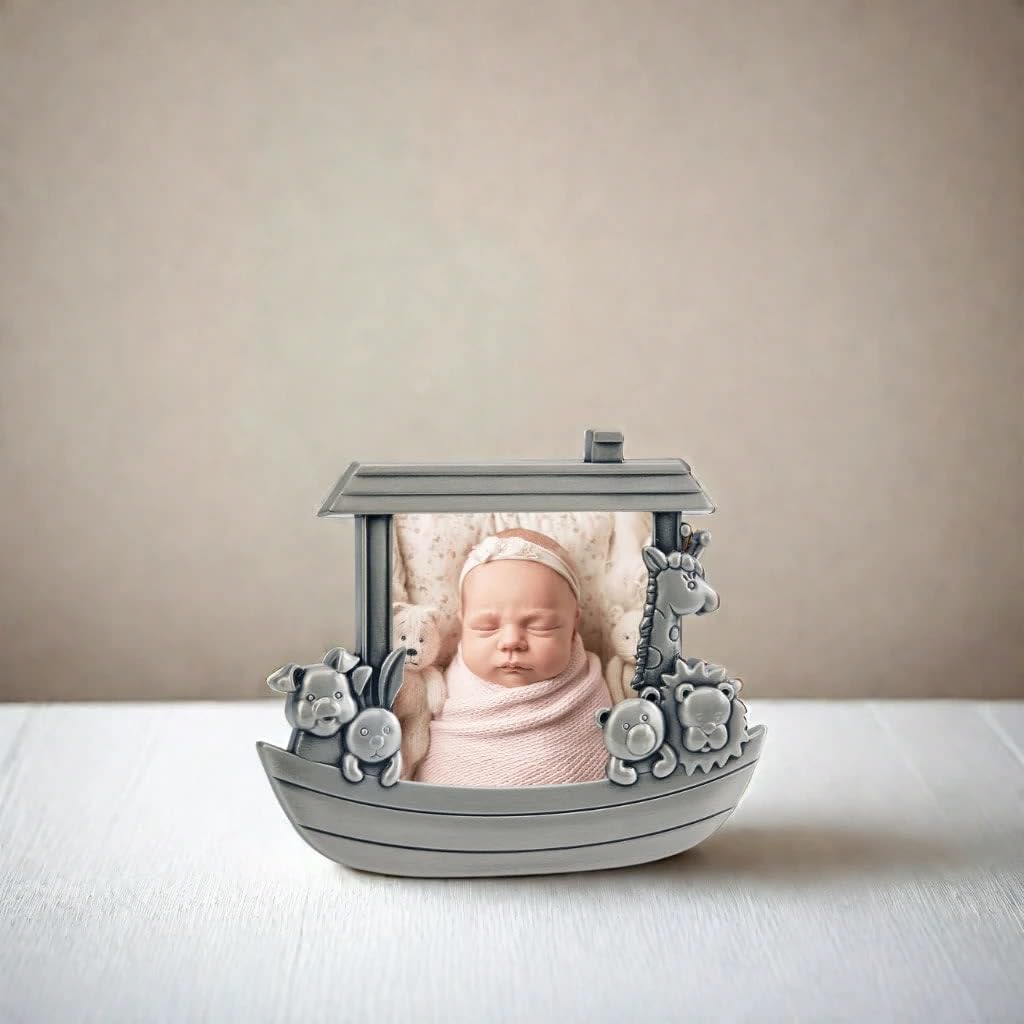 Noah'S Ark 3X3 Photo Frame  Pewter Finish