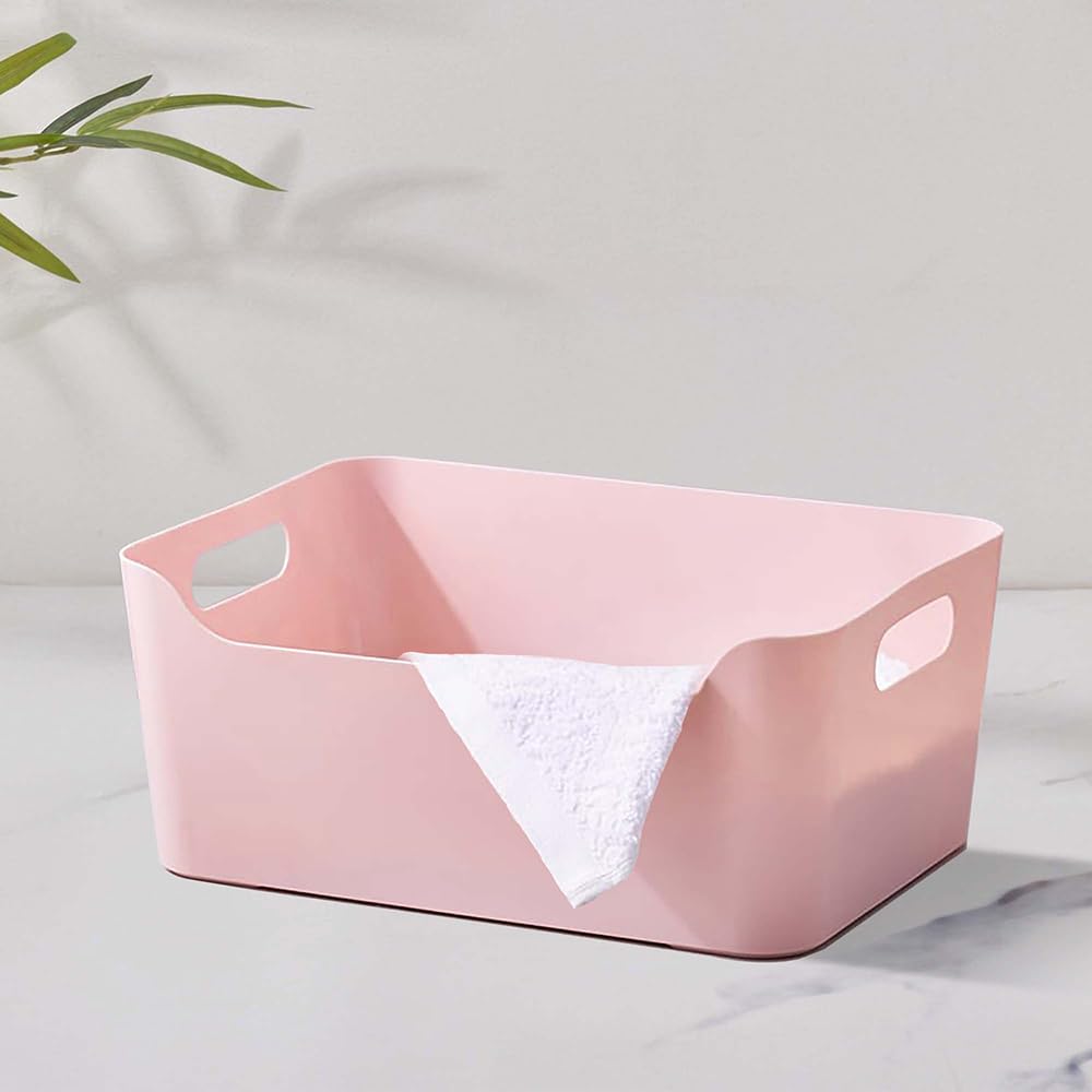 KOLORR Jolly Plastic Medium Basket with Handle for Storage Box| Multipurpose Light Weight Plastic Baskets organiser for Clothes