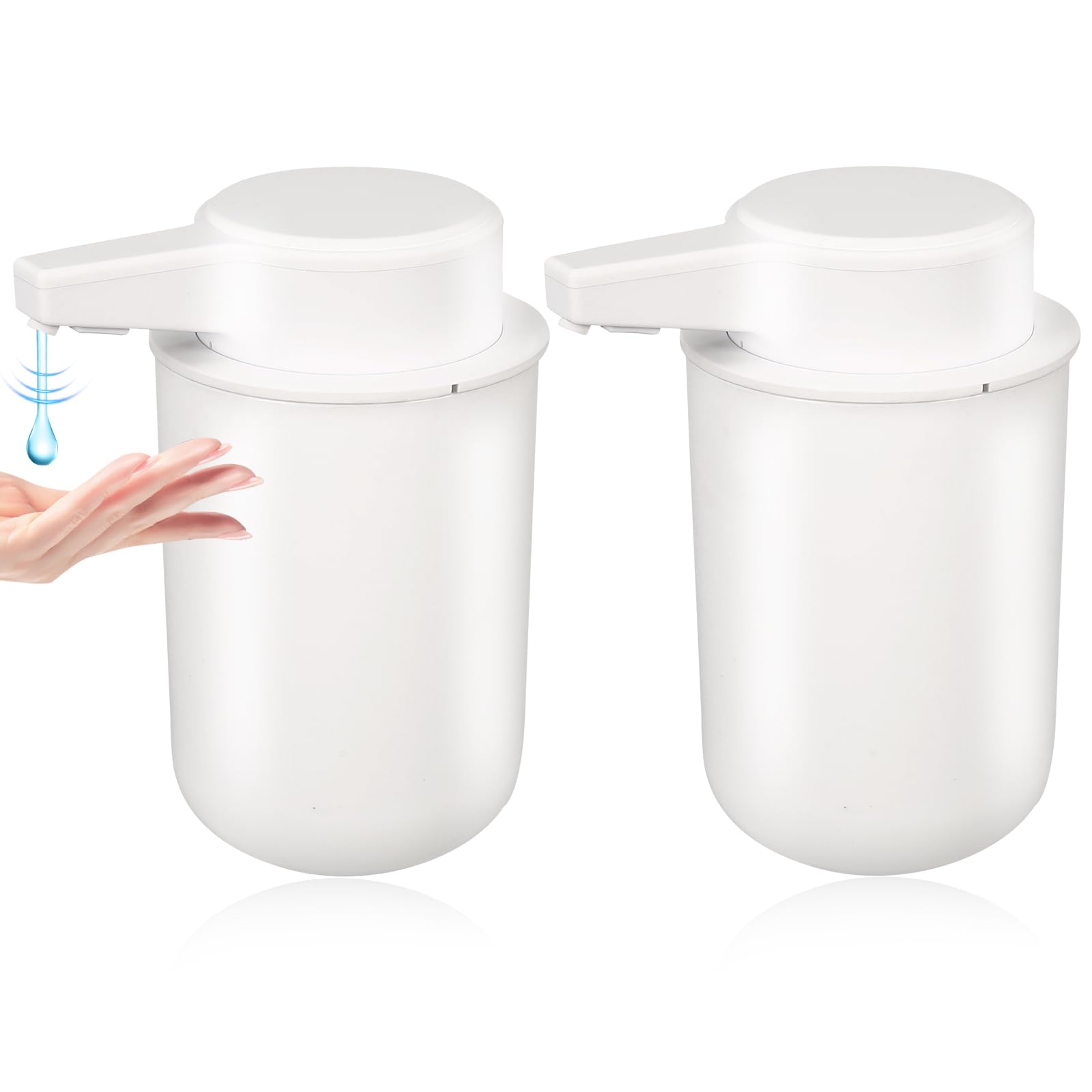 2 Pack Automatic Liquid Soap Dispenser, 10.5oz Touchless Electric Hand Soap Dispenser, Rechargeable Liquid Pump for Dish Soap, E