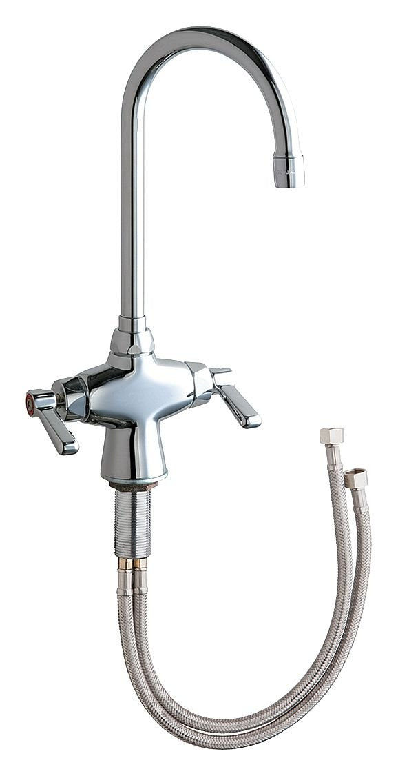 Chicago Faucets 50ABCP Deck Mount Combination Sink Faucet, Chrome