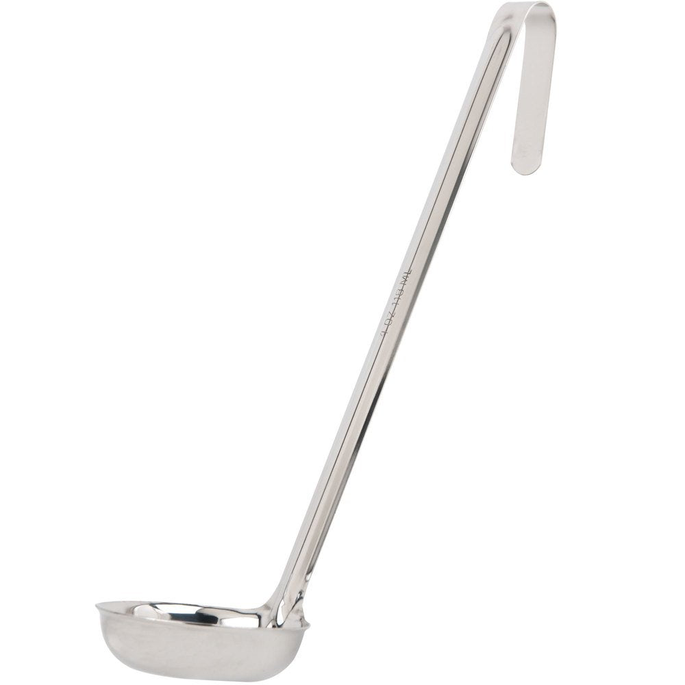 Royal Industries Flat Bottom Ladle, Stainless Steel, 6 Oz, Silver