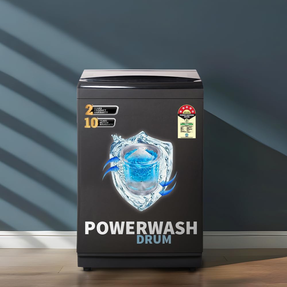 Sharp 11 Kg Fully Automatic Top Load Washing Machine With Toughened Glass (EsT110NBk, Color  Black, Soft Close, Hot & Cold Wa