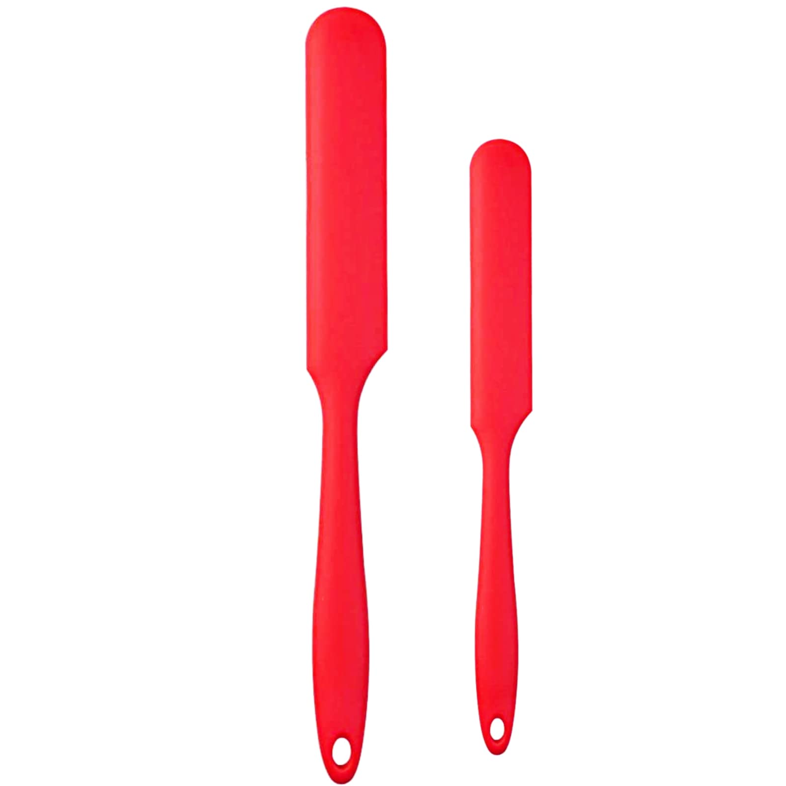 Armrouns Plus Size Silicone Jar Spatula 2Pcs Cake Cream Butter Spatulas 13'' & 9.6'' Heat Resistant Mixing Batter Scraper Non-St