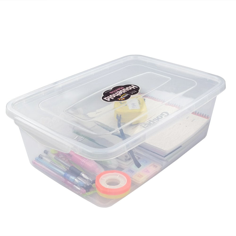 Anbers 14 Quart Clear Latching Storage Containers With Lid, 4-Pack