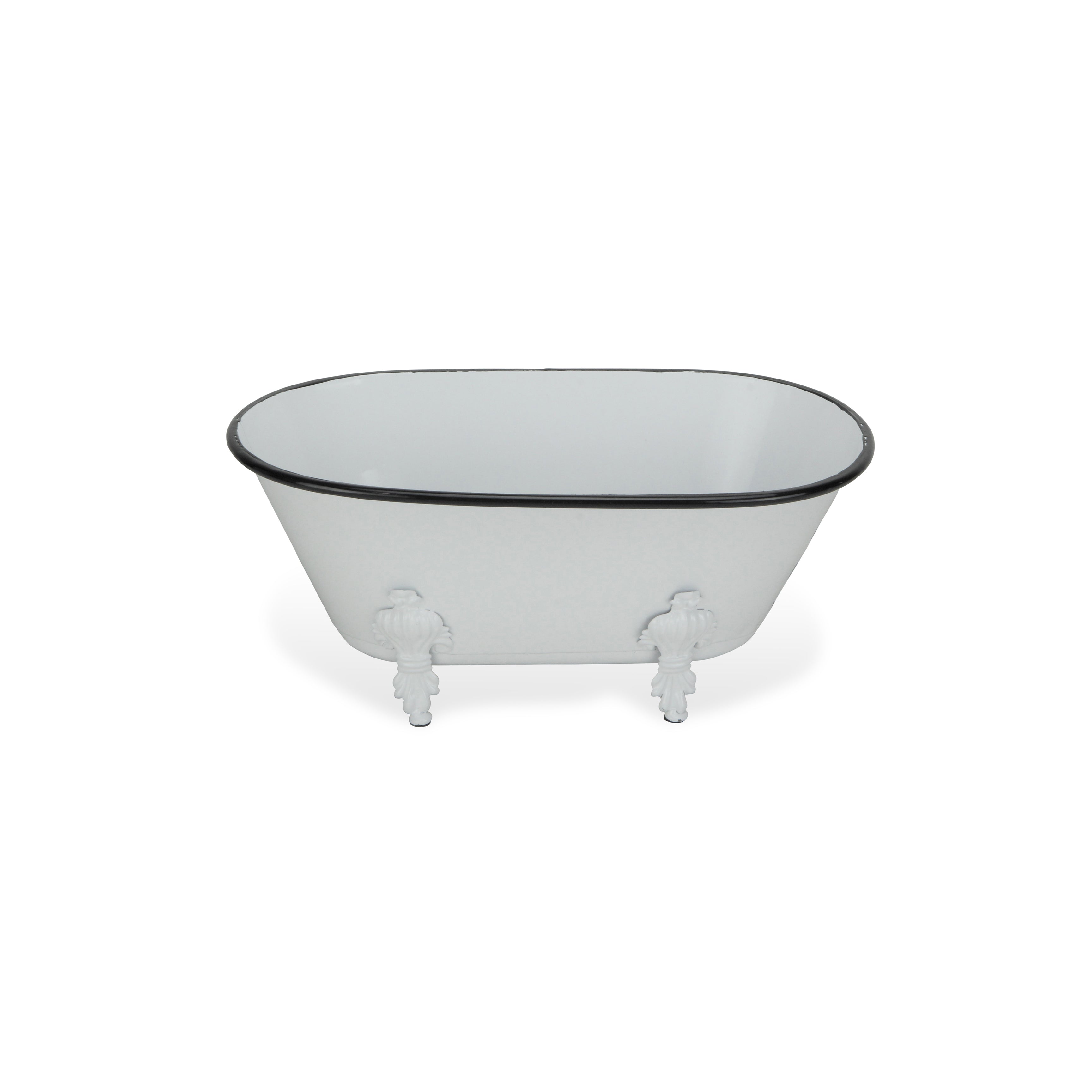 Lavande Metal Fleur-De-Lis Tub Decor - Large - White