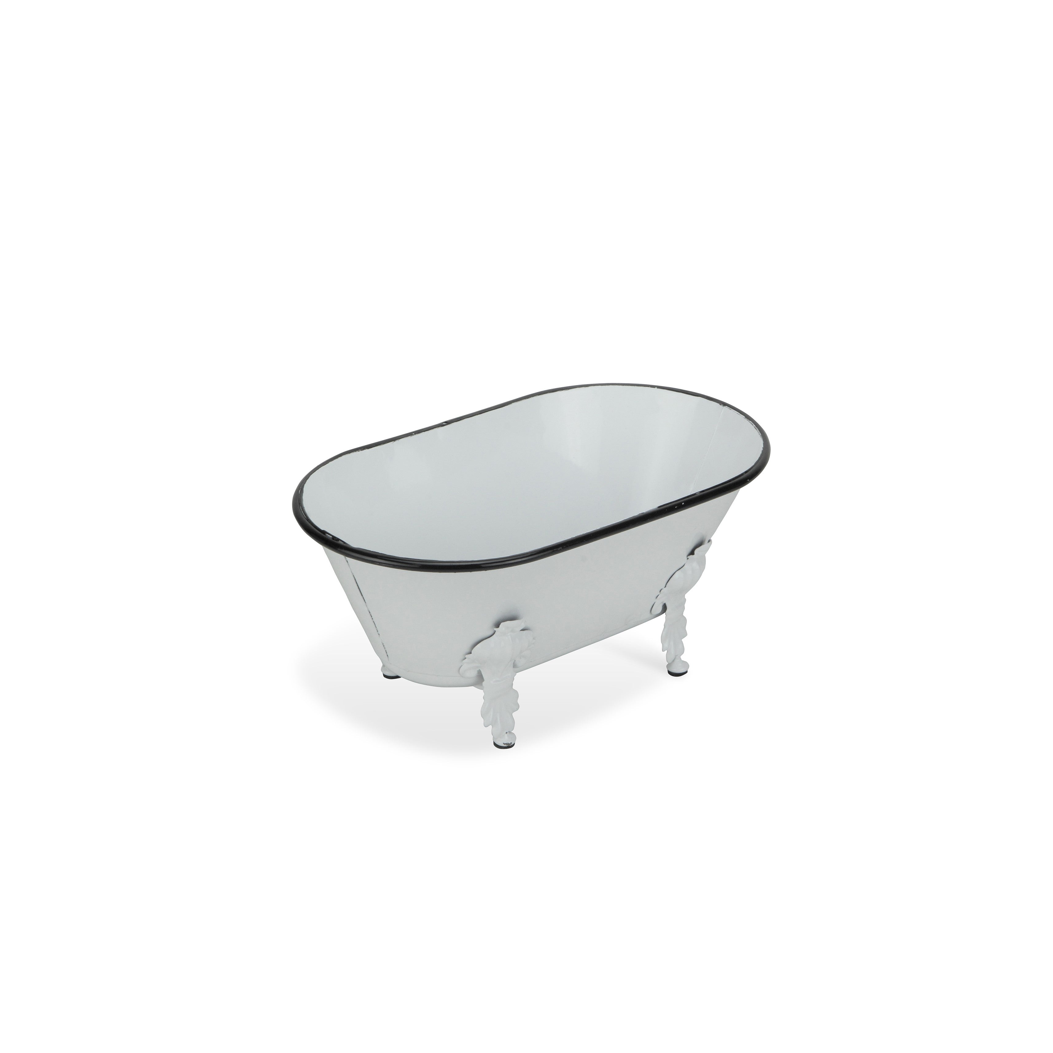 Lavande Metal Fleur-De-Lis Tub Decor - Small - White