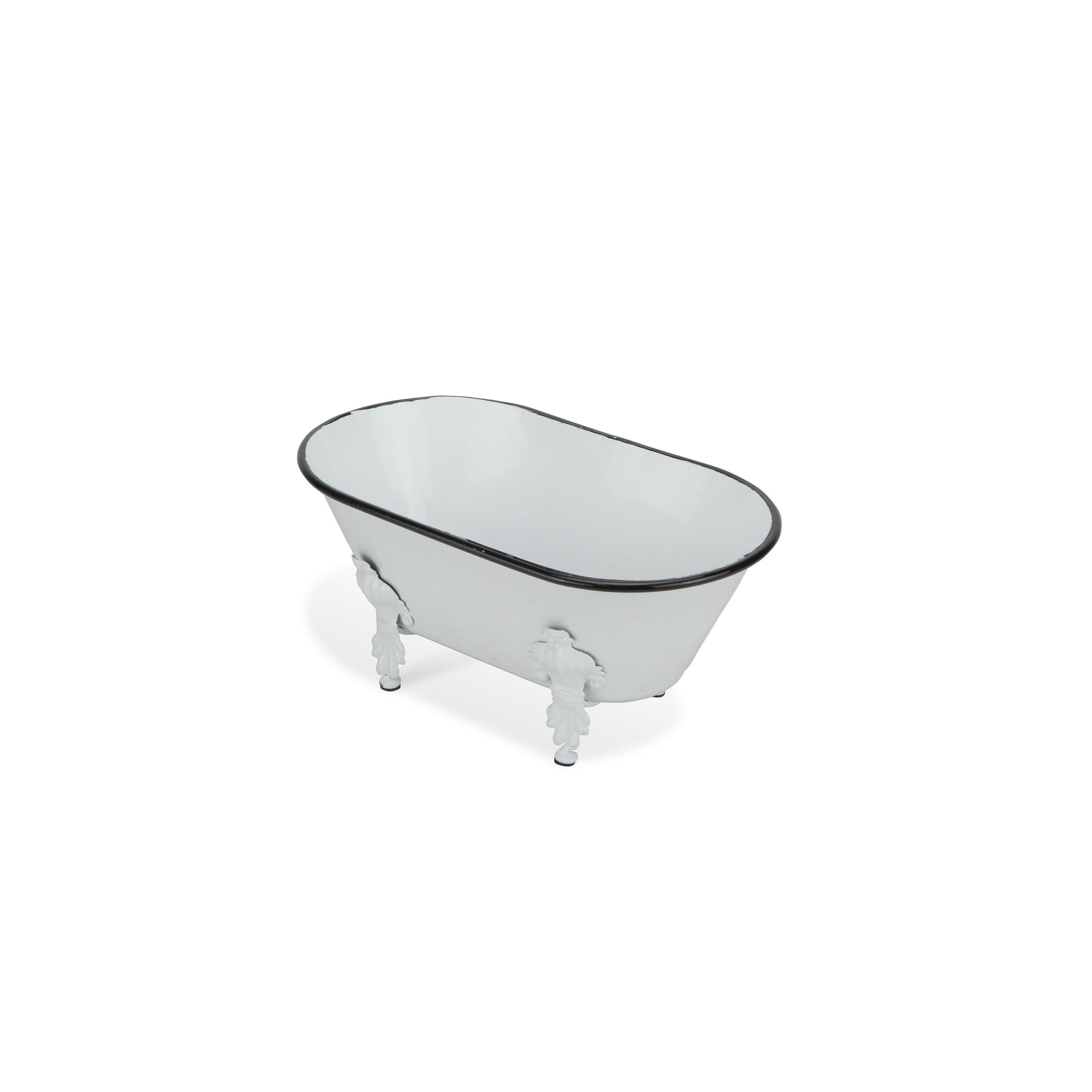 Lavande Metal Fleur-De-Lis Tub Decor - Small - White