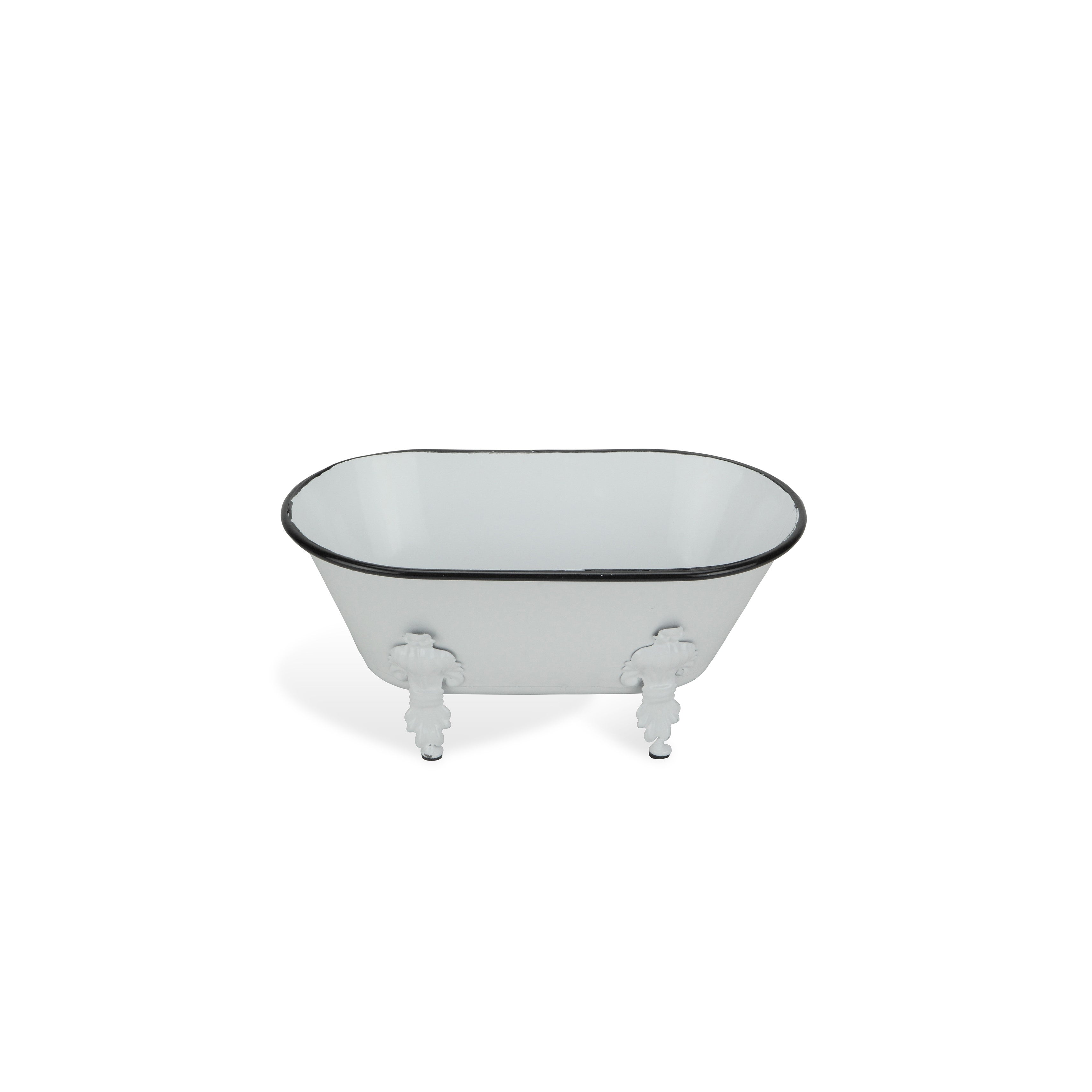 Lavande Metal Fleur-De-Lis Tub Decor - Small - White